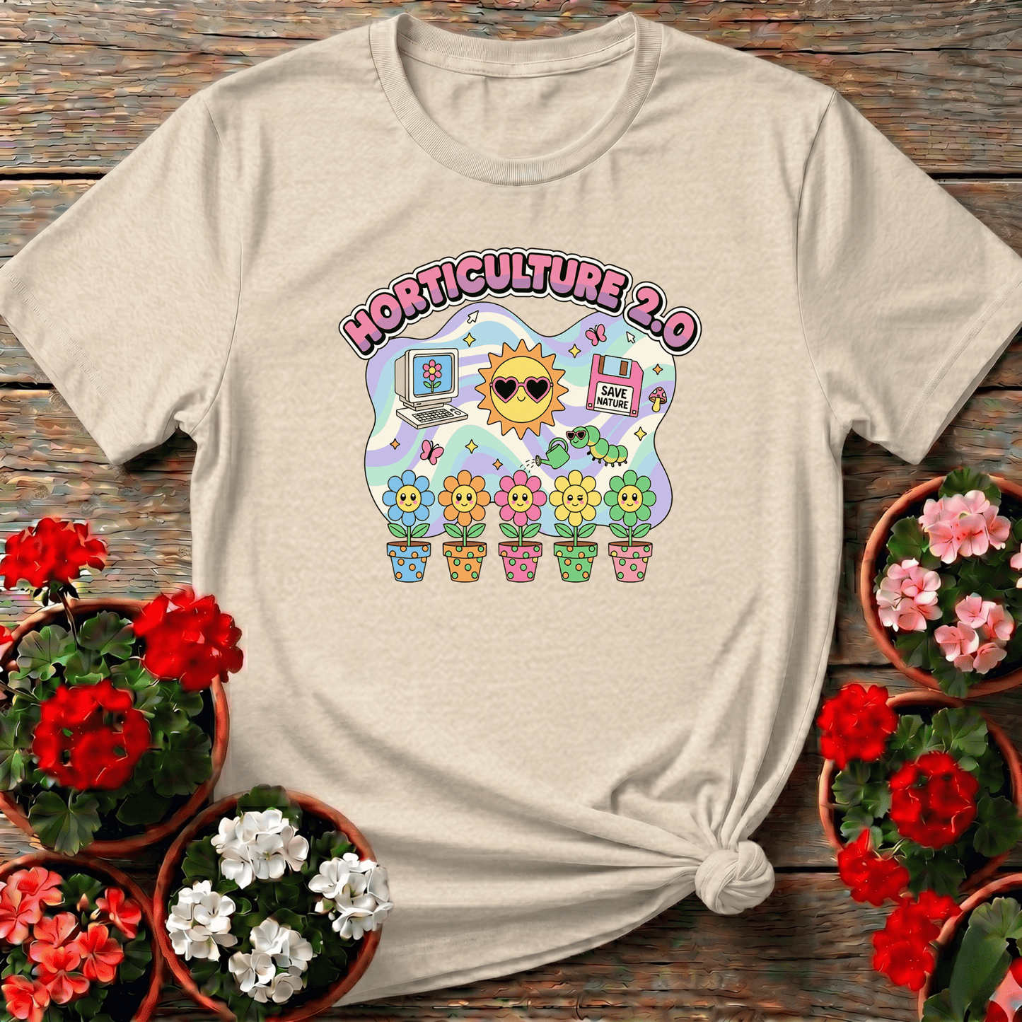 Horticulture 2.0 Funny Retro Tech Plant Lover T-Shirt - GardeningTshirts
