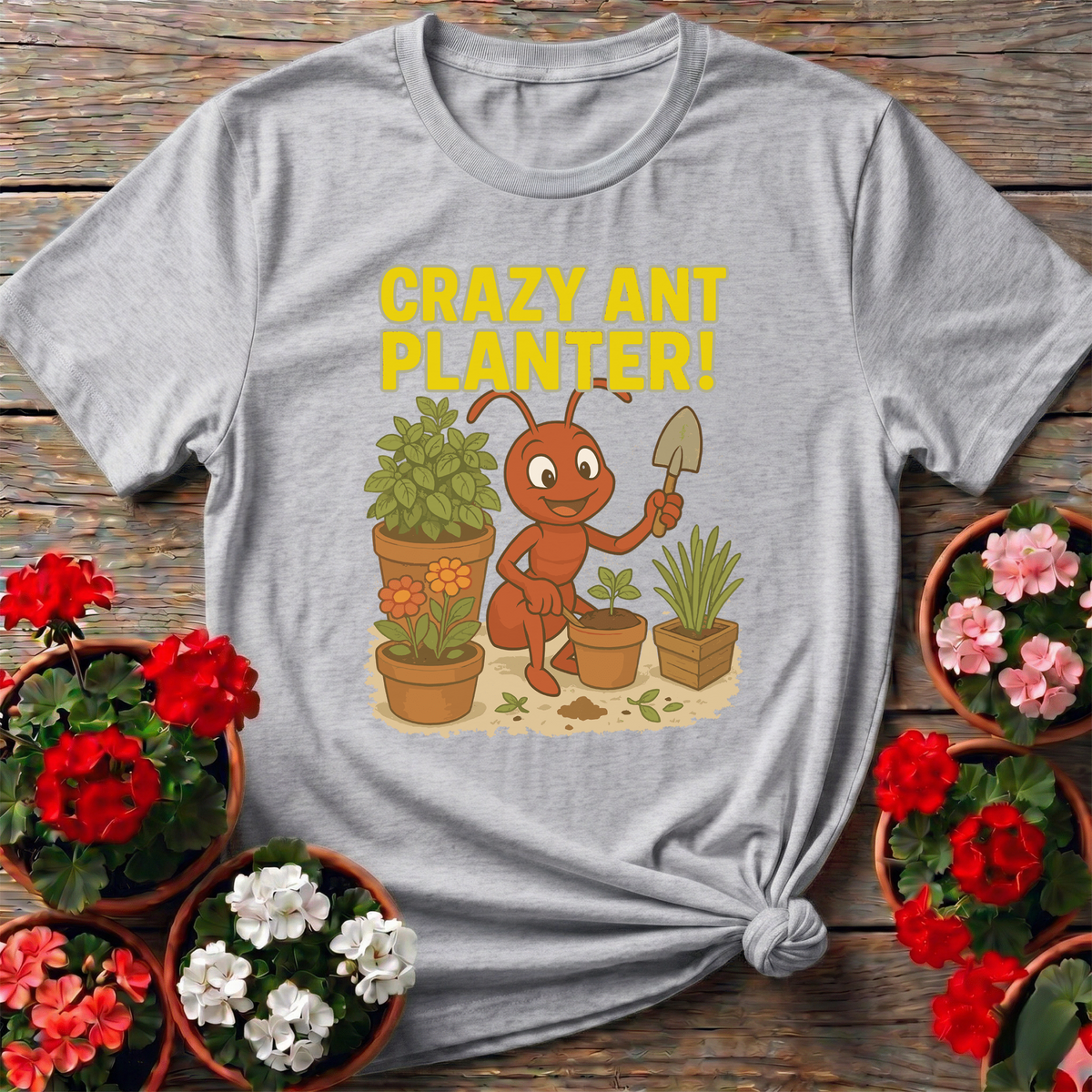 Humorous Crazy Ant Planter Garden Enthusiast Shirt - GardeningTshirts