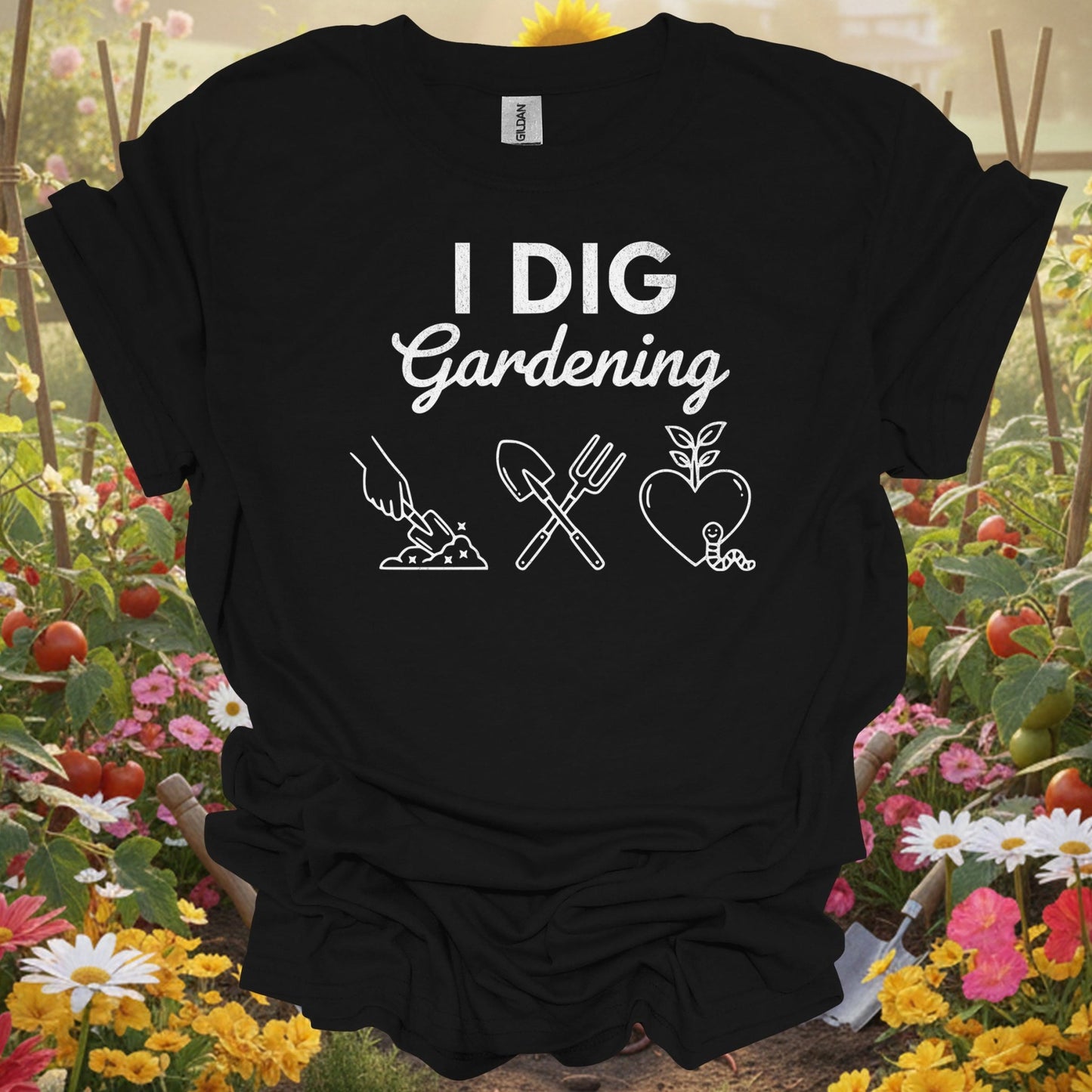 "I DIG Gardening" Minimalist Gardening T-Shirt - GardeningTshirts