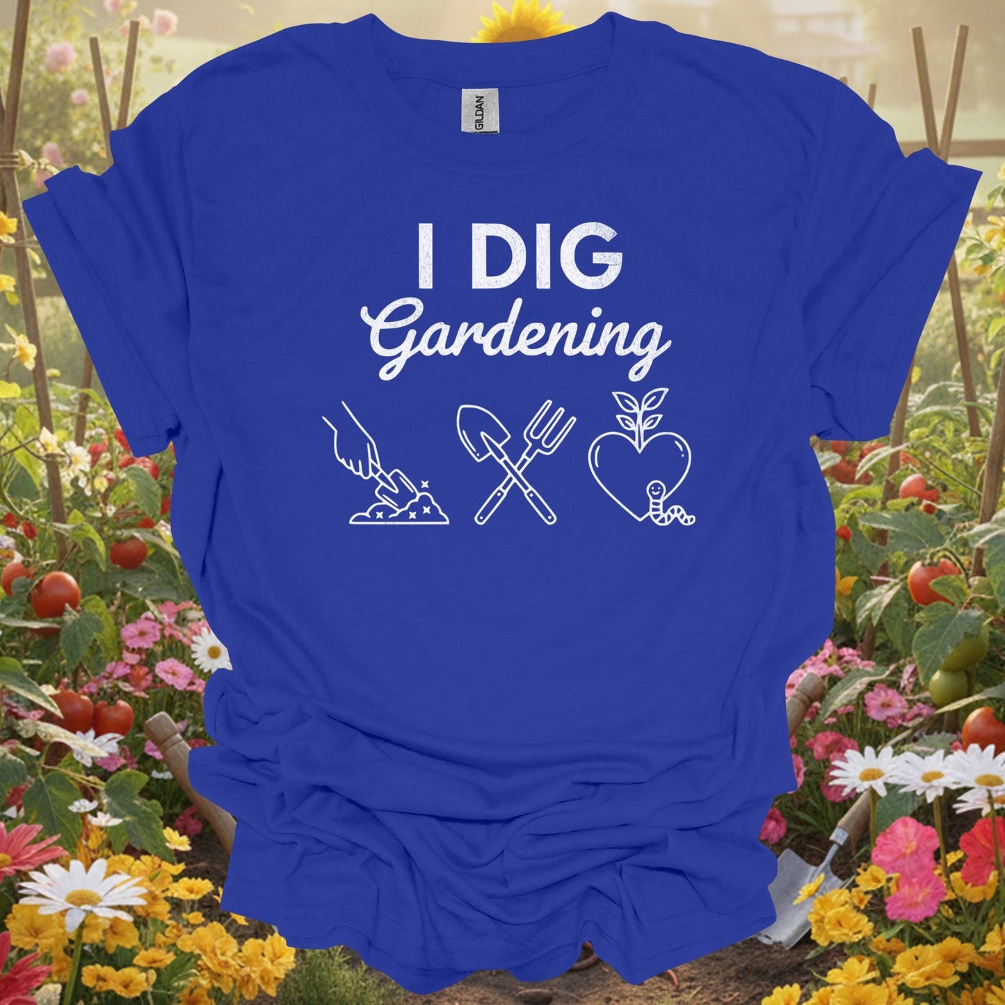 "I DIG Gardening" Minimalist Gardening T-Shirt - GardeningTshirts