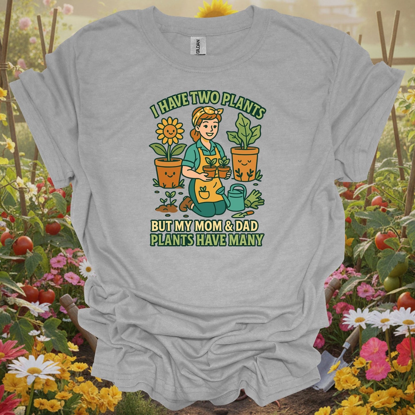 Sport gray tshirt showing acknowledge the family obsession with this relatable plant parent design for sensory seekers engaging with textures and scents