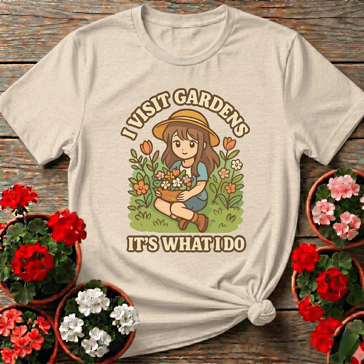 I Visit Gardens It's What I Do Kawaii Gardening Tee - GardeningTshirts