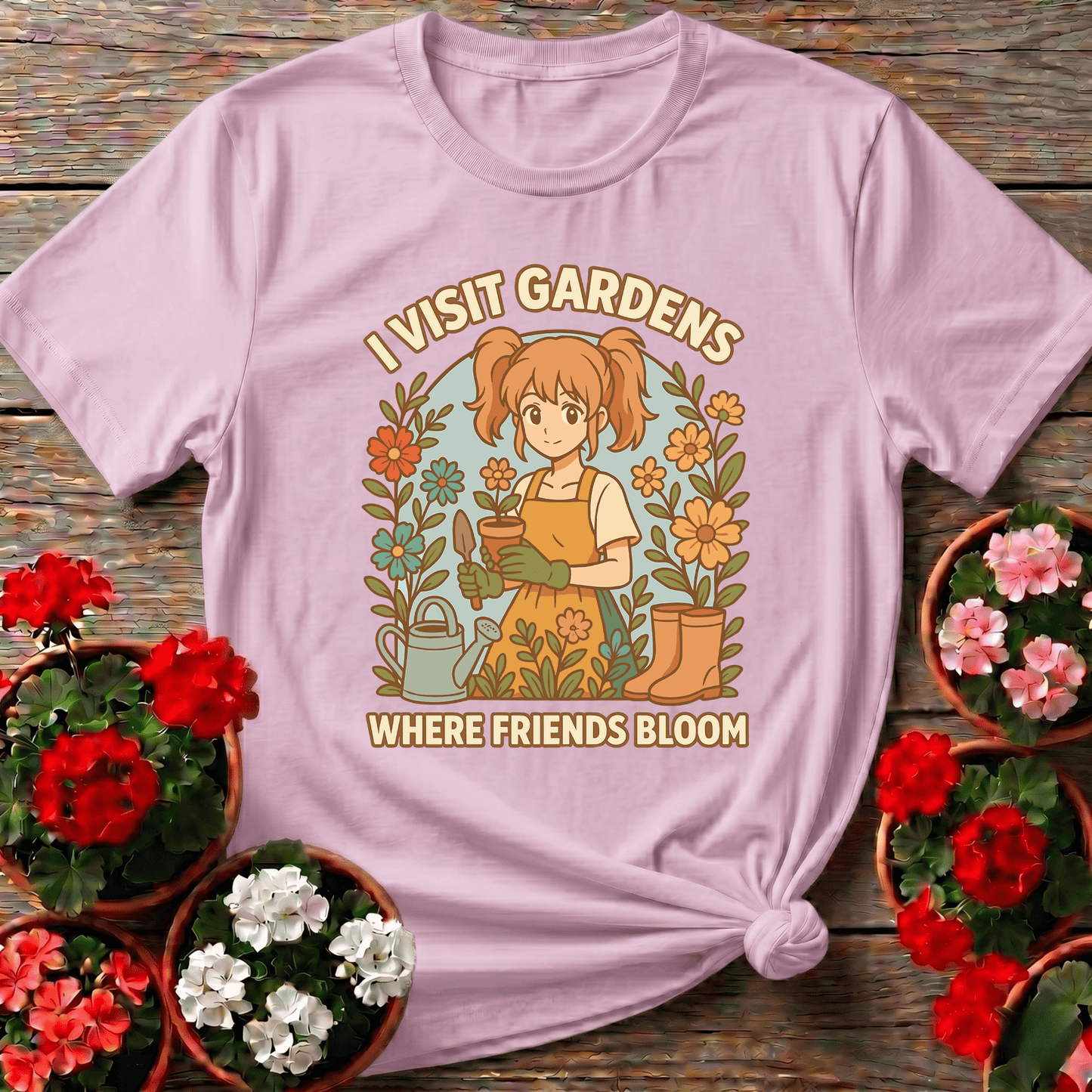 I Visit Gardens Where Friends Bloom Gardening Tee - GardeningTshirts