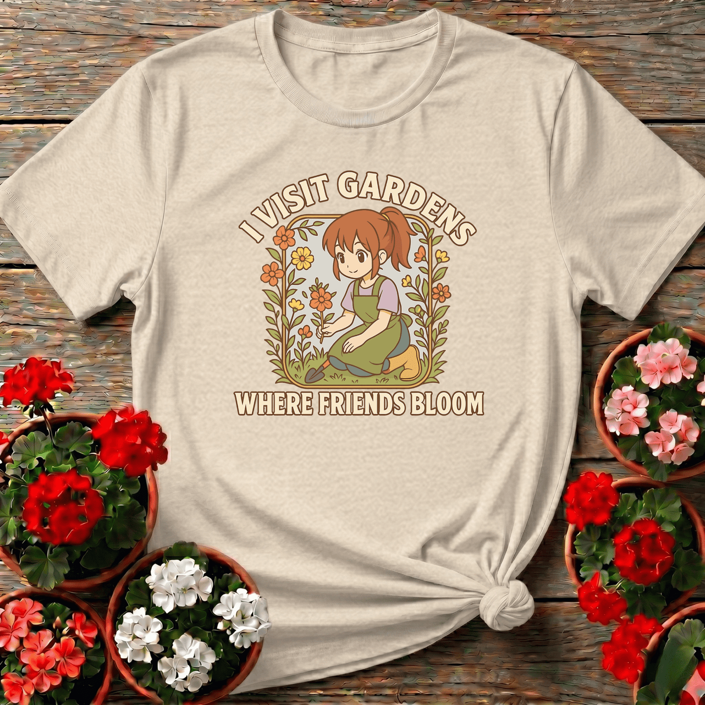 I Visit Gardens Where Friends Bloom Gardening Tee - GardeningTshirts