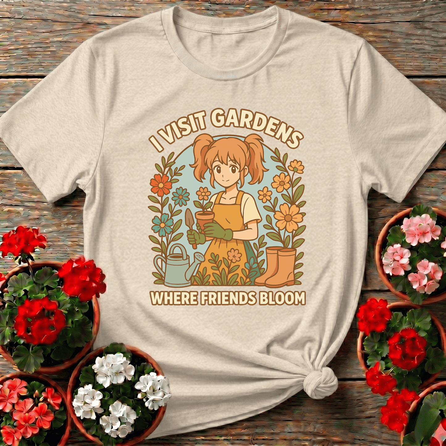 I Visit Gardens Where Friends Bloom Gardening Tee - GardeningTshirts