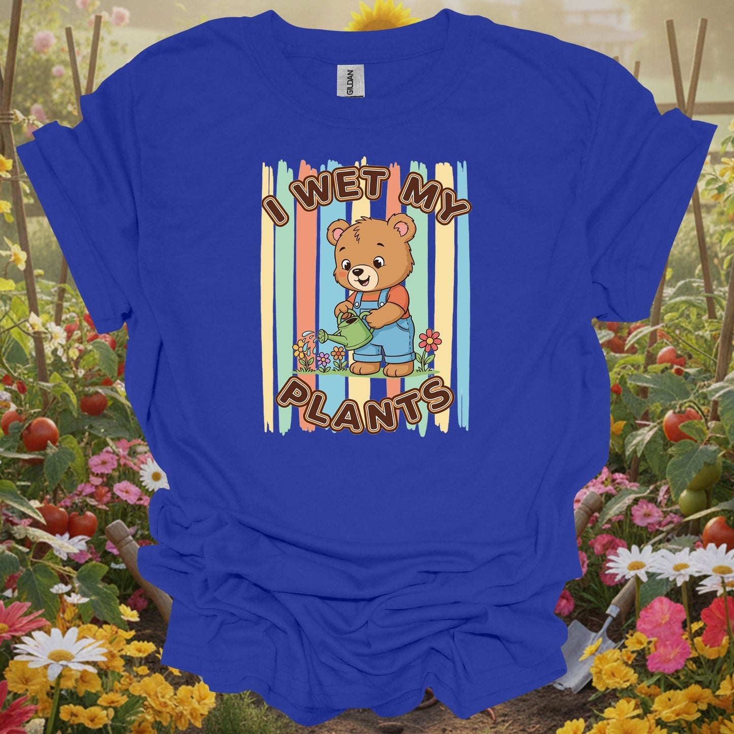 Royal top showing i wet my plants cute bear gardener for green thumb folks