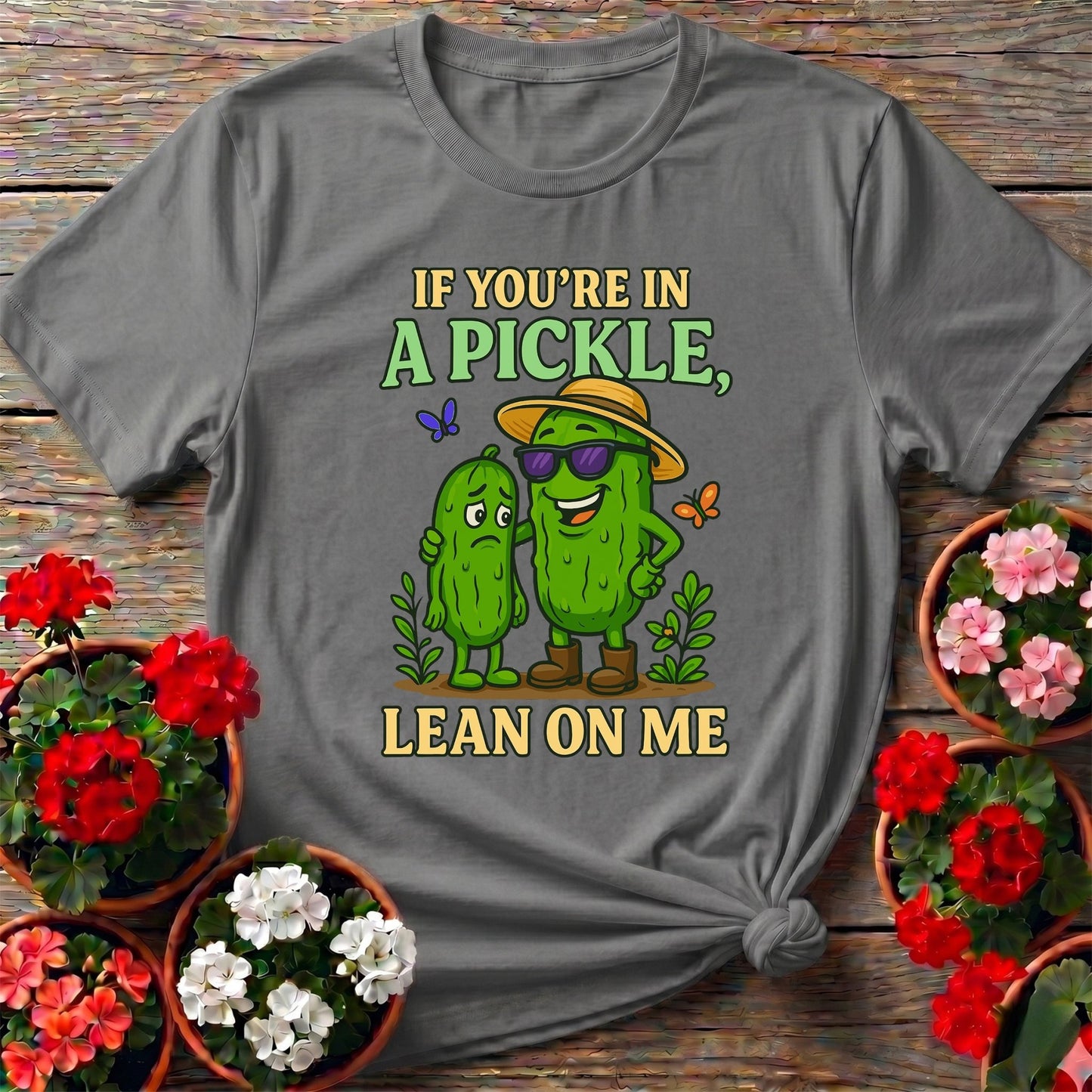 If Youre In A Pickle Lean On Me Funny T-shirt - GardeningTshirts