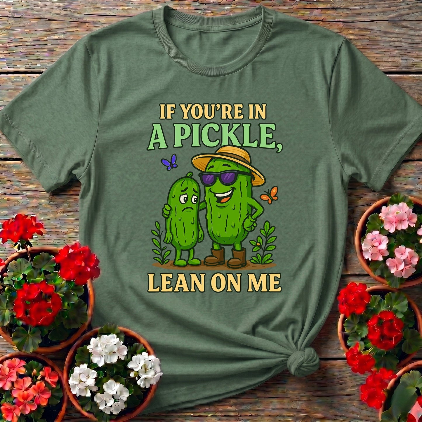 If Youre In A Pickle Lean On Me Funny T-shirt - GardeningTshirts