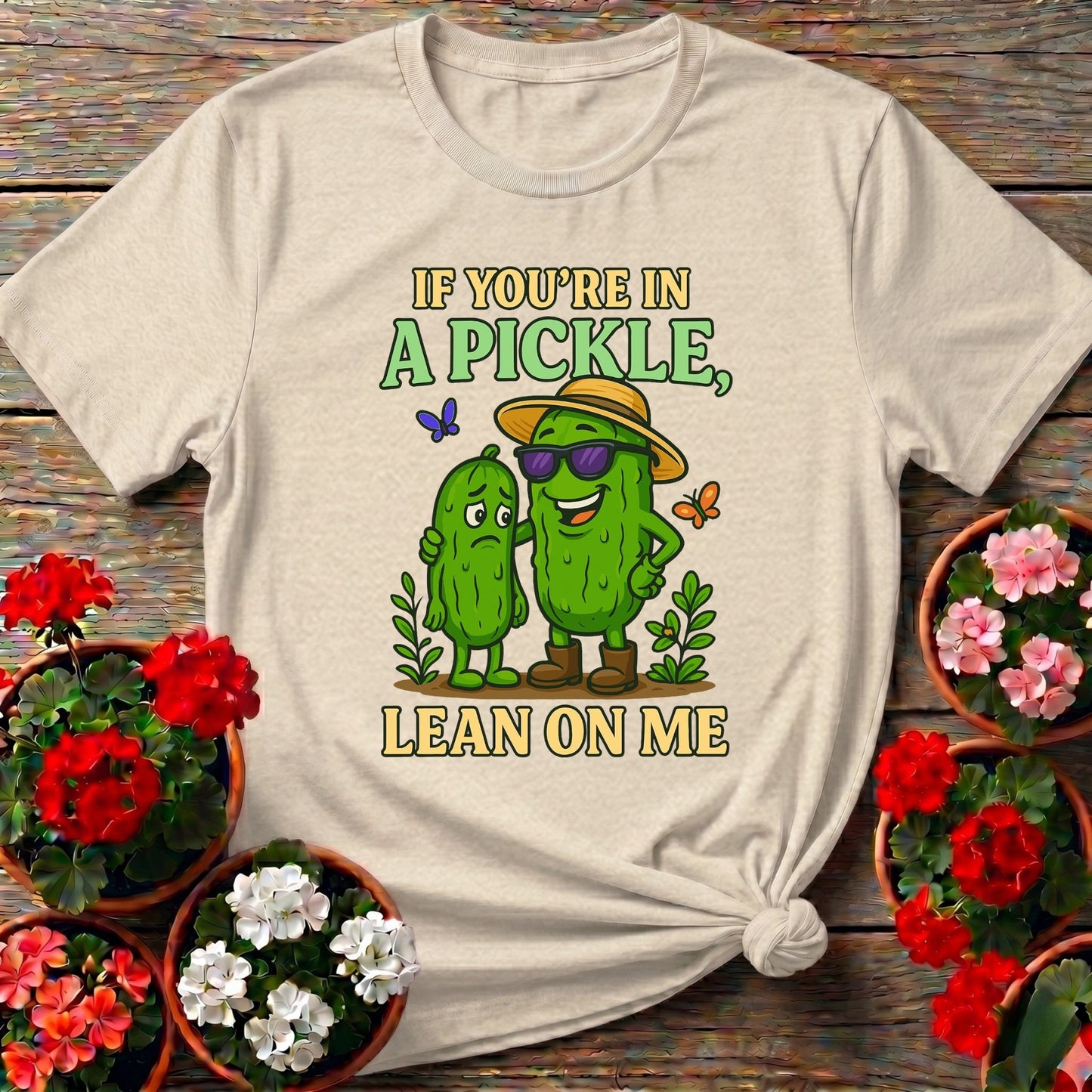 If Youre In A Pickle Lean On Me Funny T-shirt - GardeningTshirts