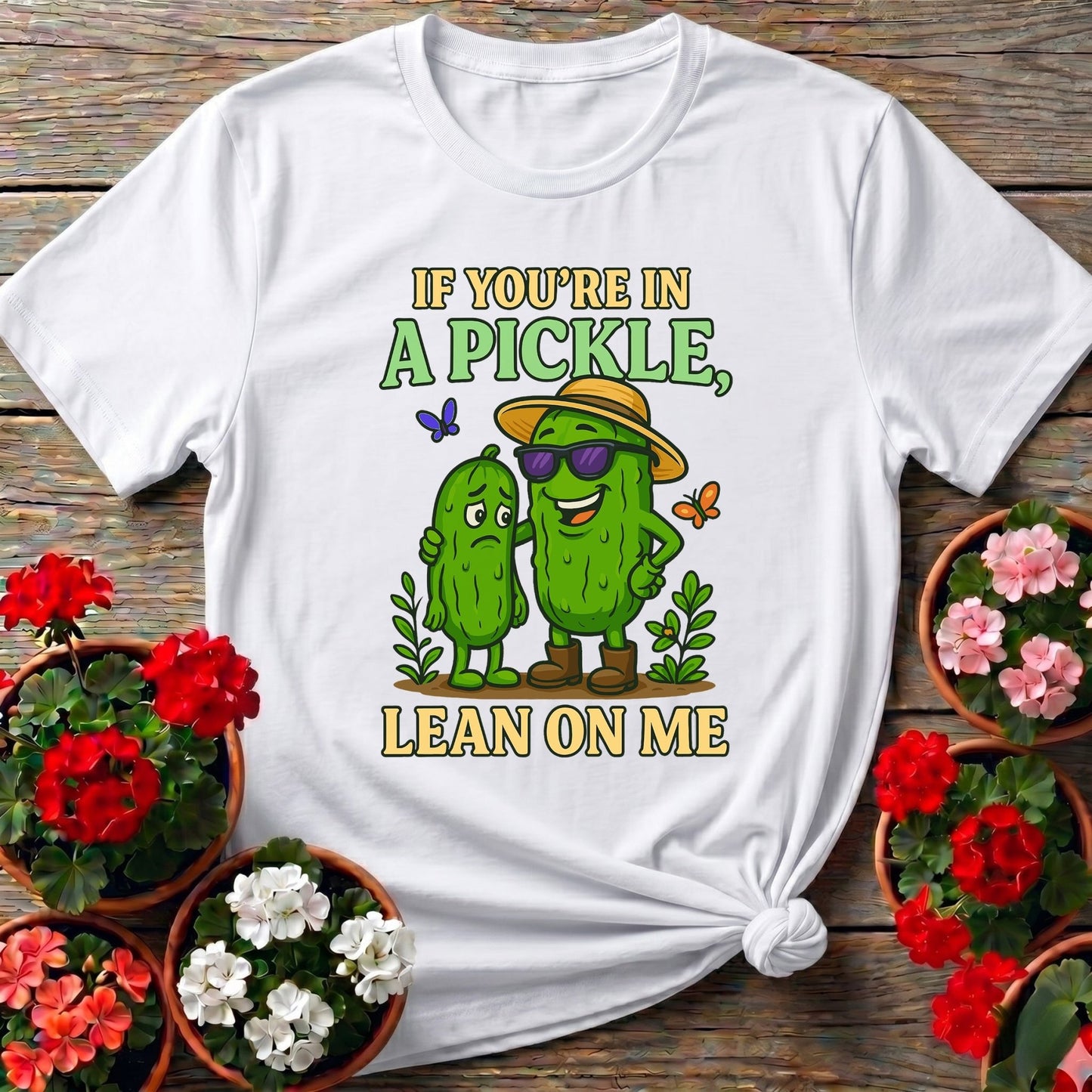 If Youre In A Pickle Lean On Me Funny T-shirt - GardeningTshirts
