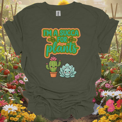 "I'M A SUCCA FOR PLANTS" Funny Succulent T-Shirt - GardeningTshirts