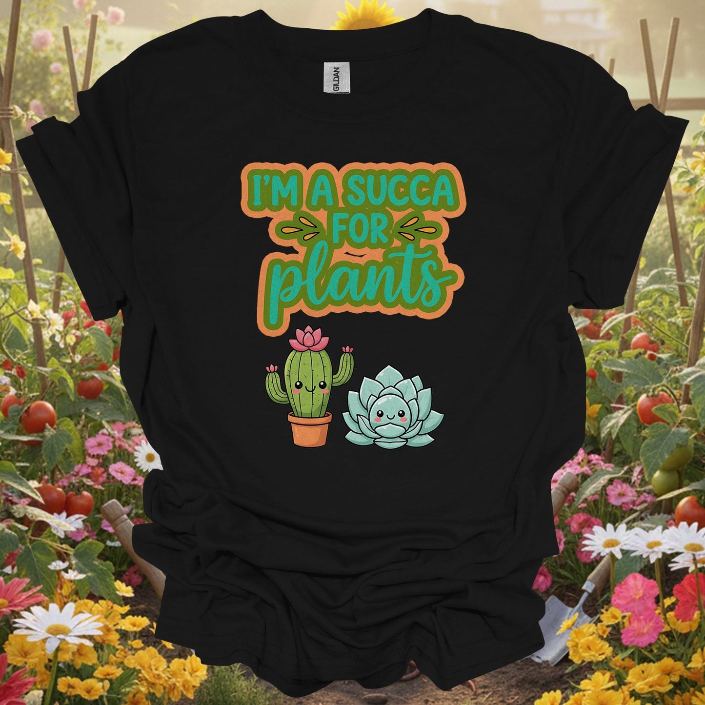 "I'M A SUCCA FOR PLANTS" Funny Succulent T-Shirt - GardeningTshirts