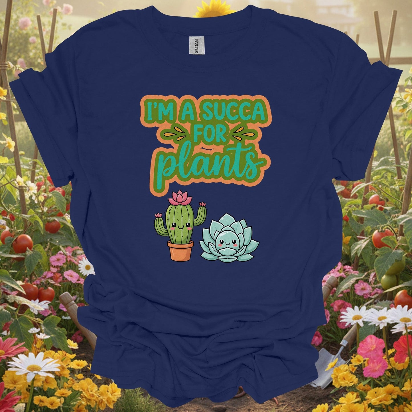 "I'M A SUCCA FOR PLANTS" Funny Succulent T-Shirt - GardeningTshirts