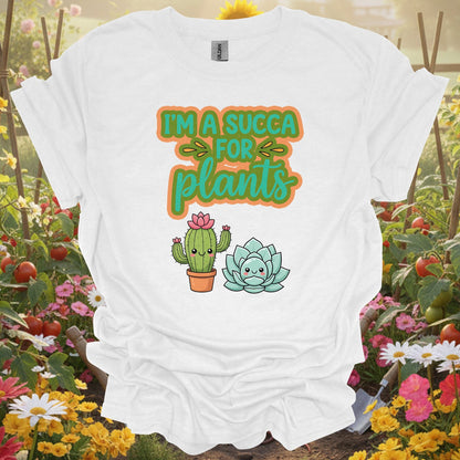 "I'M A SUCCA FOR PLANTS" Funny Succulent T-Shirt - GardeningTshirts