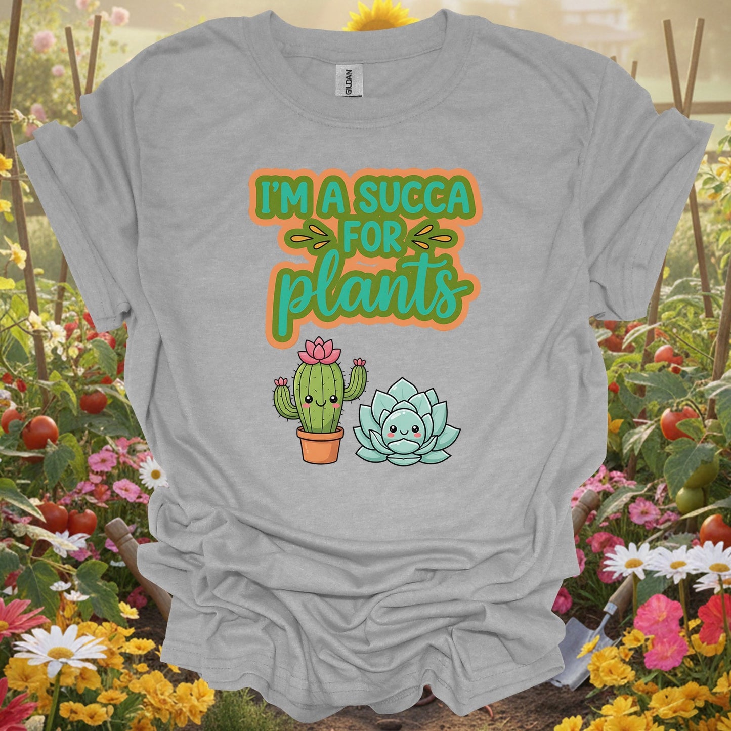 "I'M A SUCCA FOR PLANTS" Funny Succulent T-Shirt - GardeningTshirts