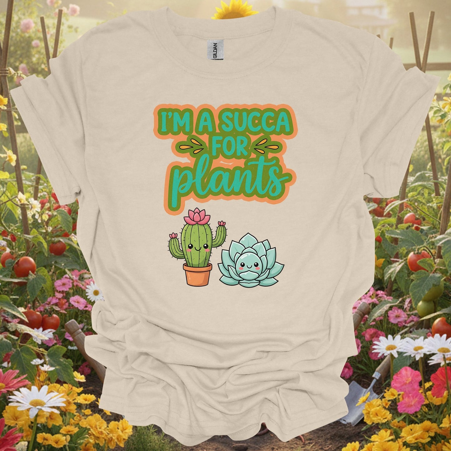 "I'M A SUCCA FOR PLANTS" Funny Succulent T-Shirt - GardeningTshirts