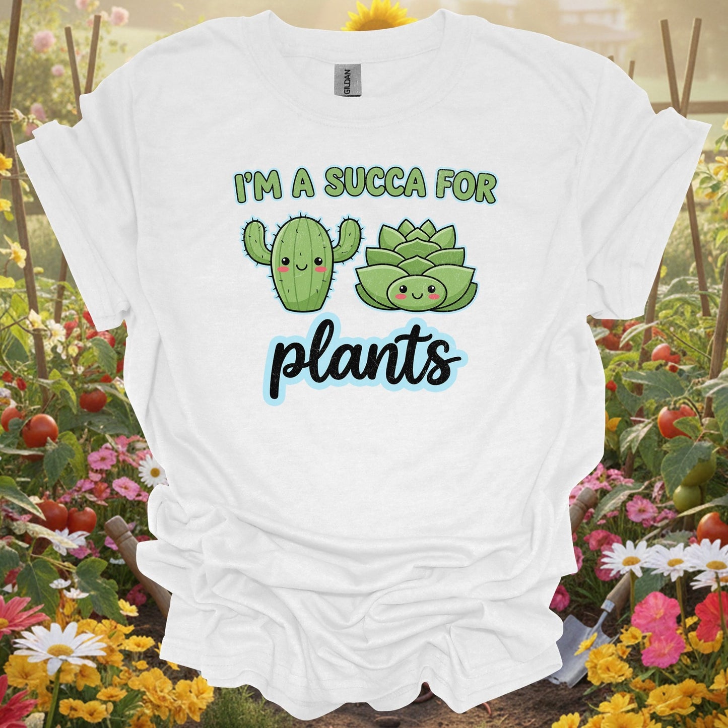 "I'M A SUCCA FOR PLANTS" Funny Succulent T-Shirt - GardeningTshirts