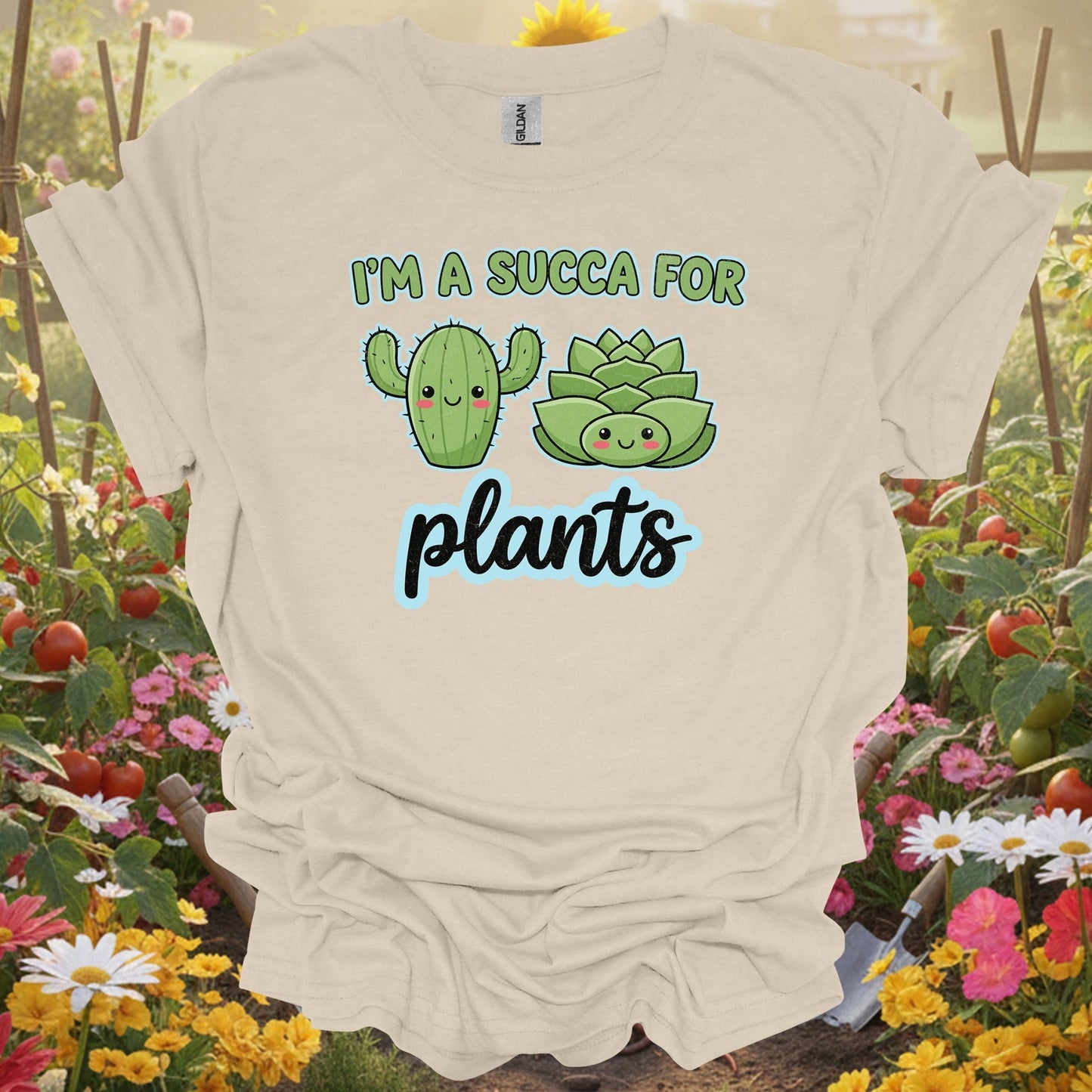 "I'M A SUCCA FOR PLANTS" Funny Succulent T-Shirt - GardeningTshirts