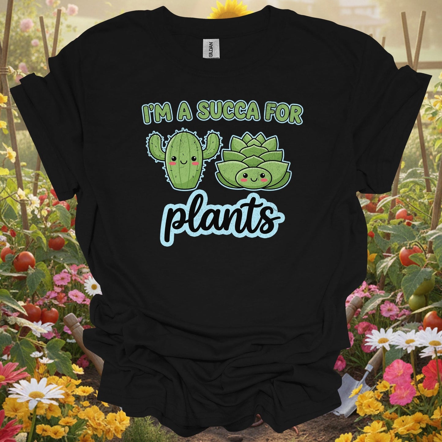 "I'M A SUCCA FOR PLANTS" Funny Succulent T-Shirt - GardeningTshirts