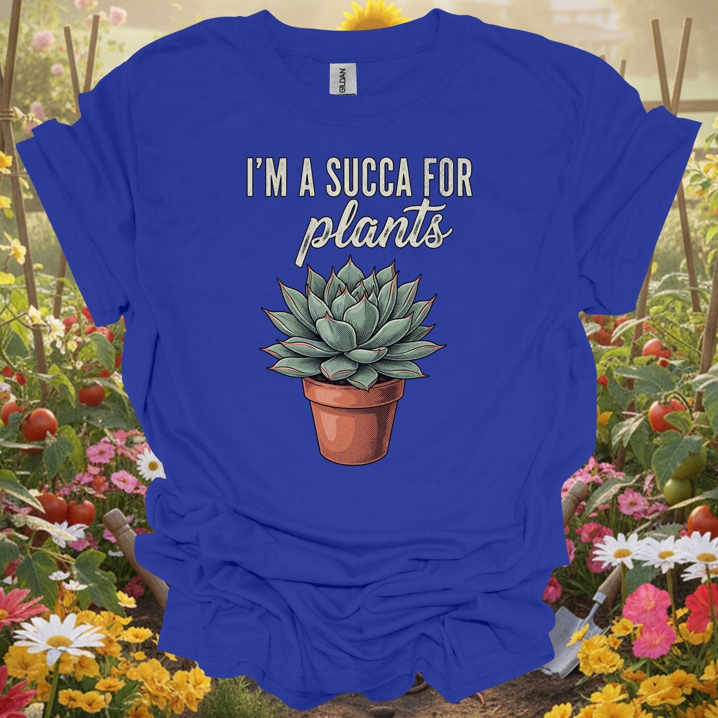 "I'M A SUCCA FOR PLANTS" Houseplant Lover Slogan Shirt - GardeningTshirts