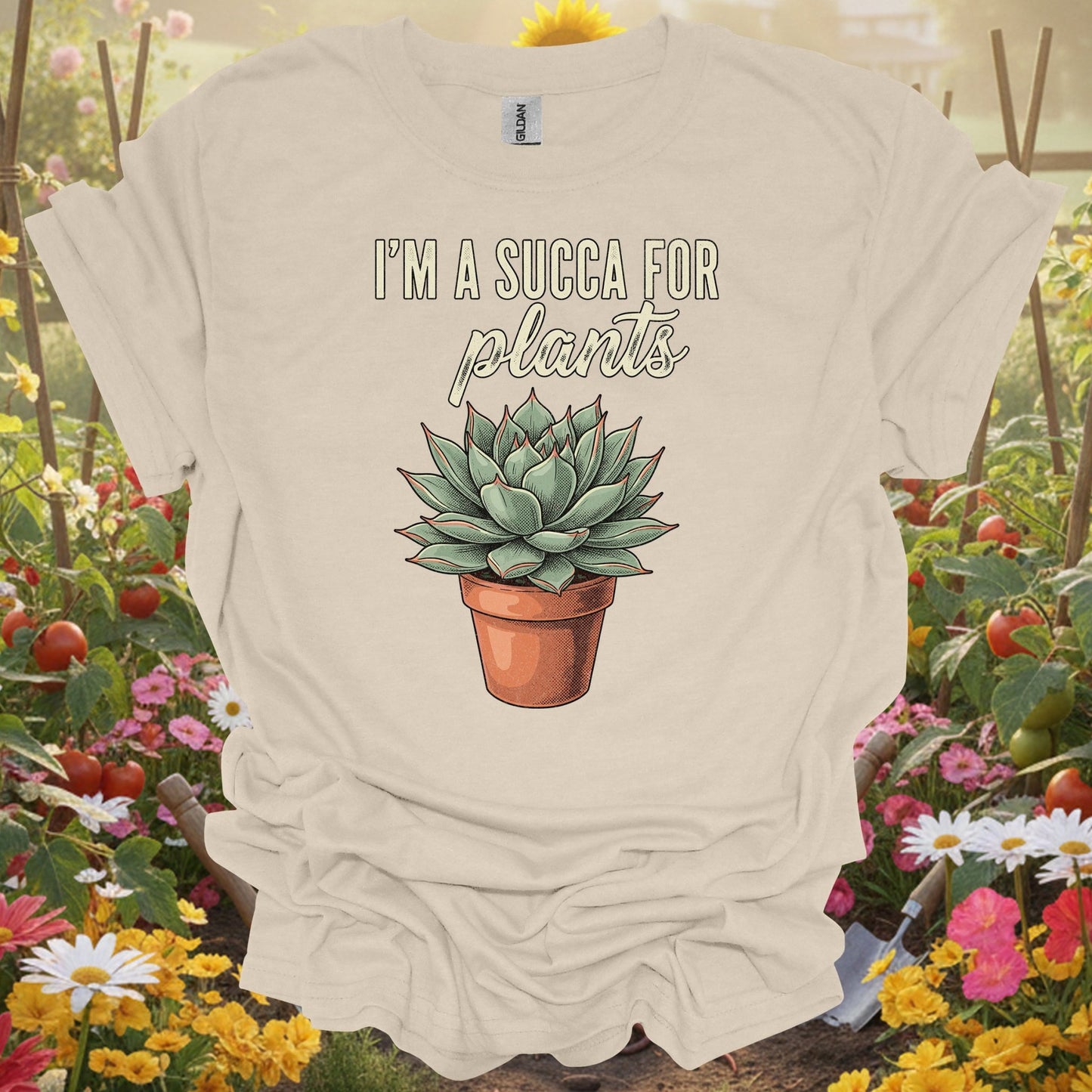 "I'M A SUCCA FOR PLANTS" Houseplant Lover Slogan Shirt - GardeningTshirts