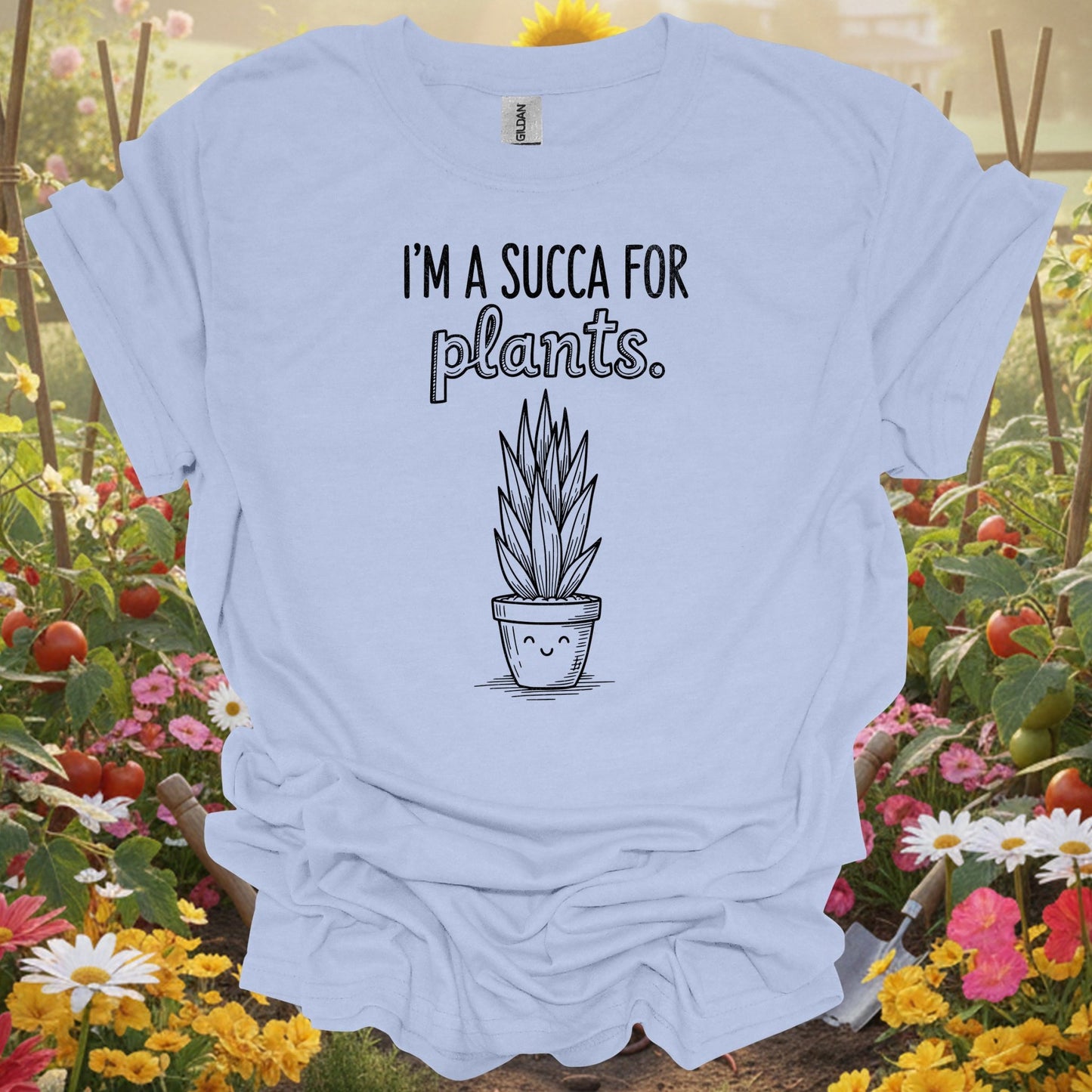 "I'M A SUCCA FOR PLANTS" Minimalist Succulent T-Shirt - GardeningTshirts