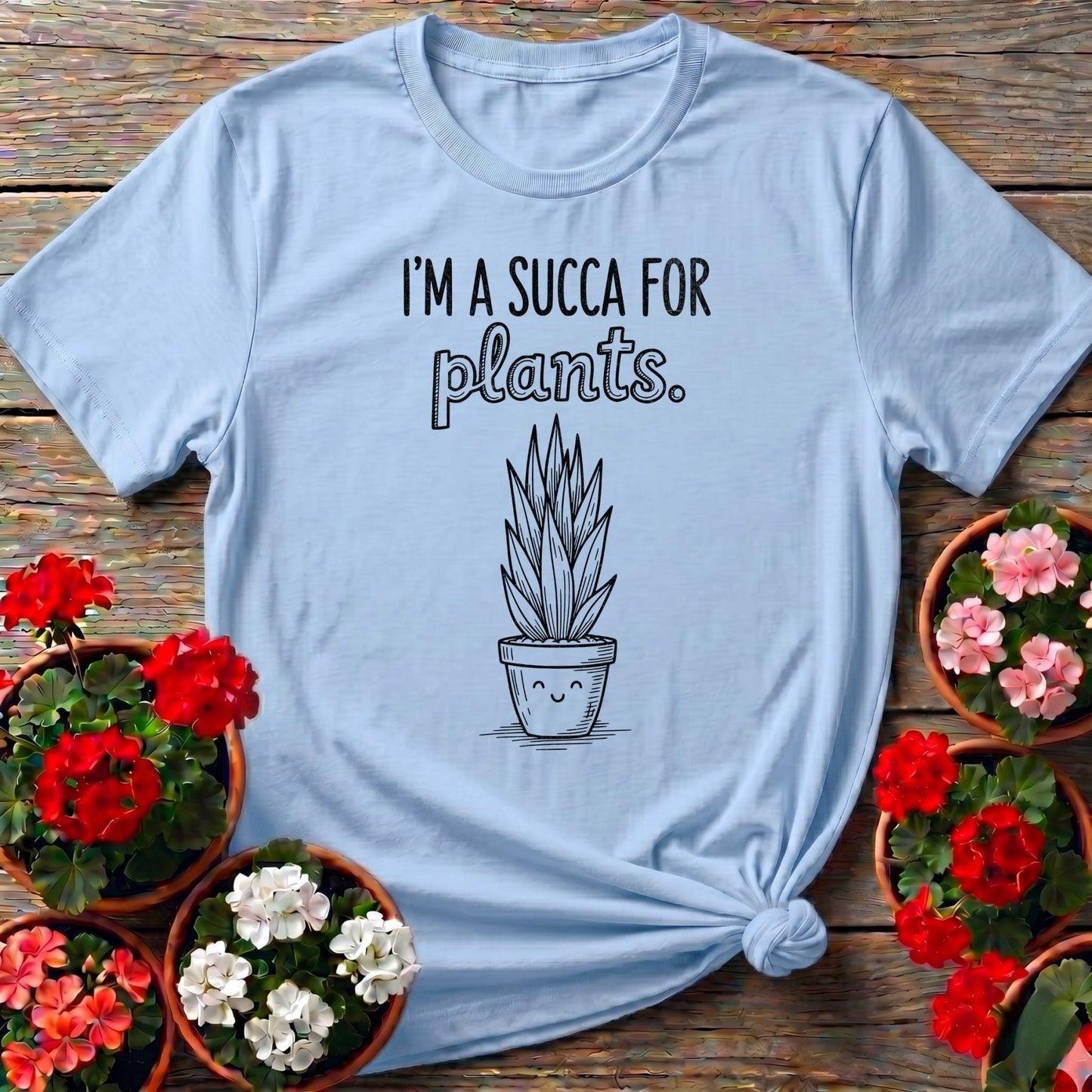 I'm A Succa For Plants Minimalist Succulent Tee - GardeningTshirts