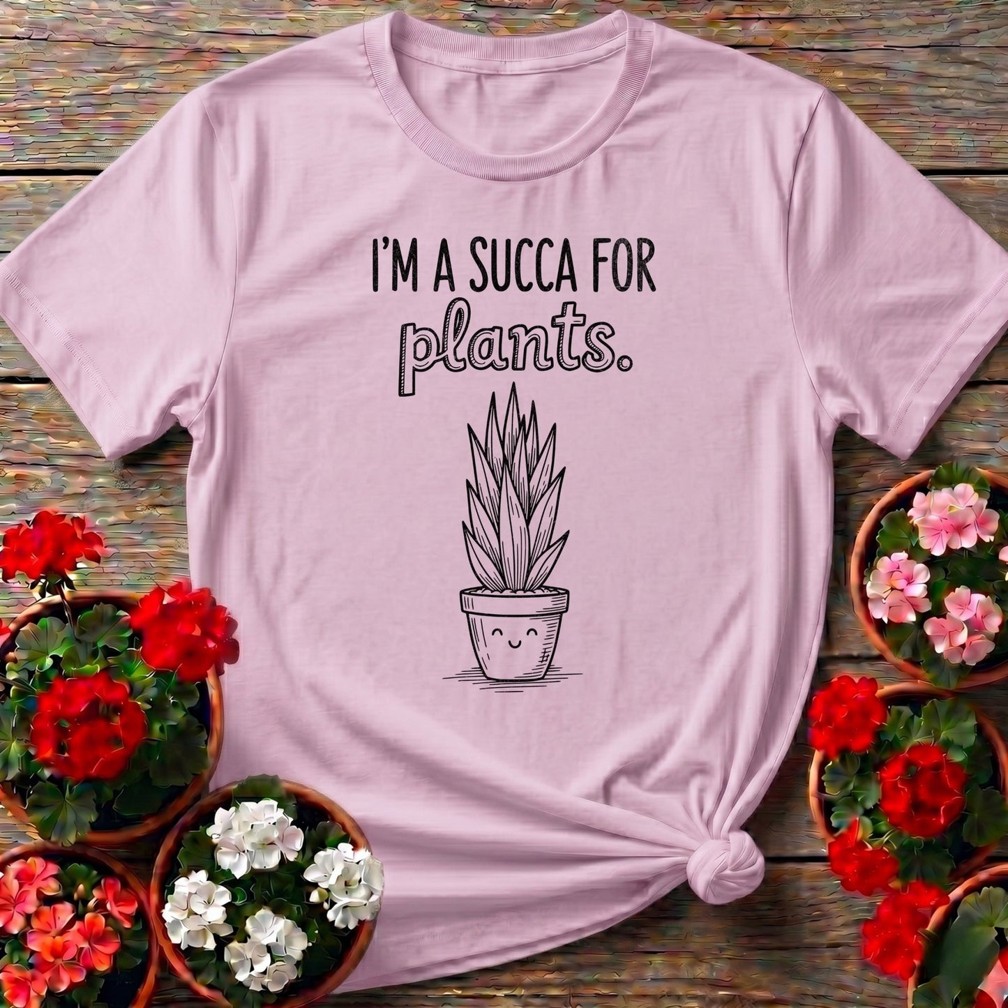 I'm A Succa For Plants Minimalist Succulent Tee - GardeningTshirts