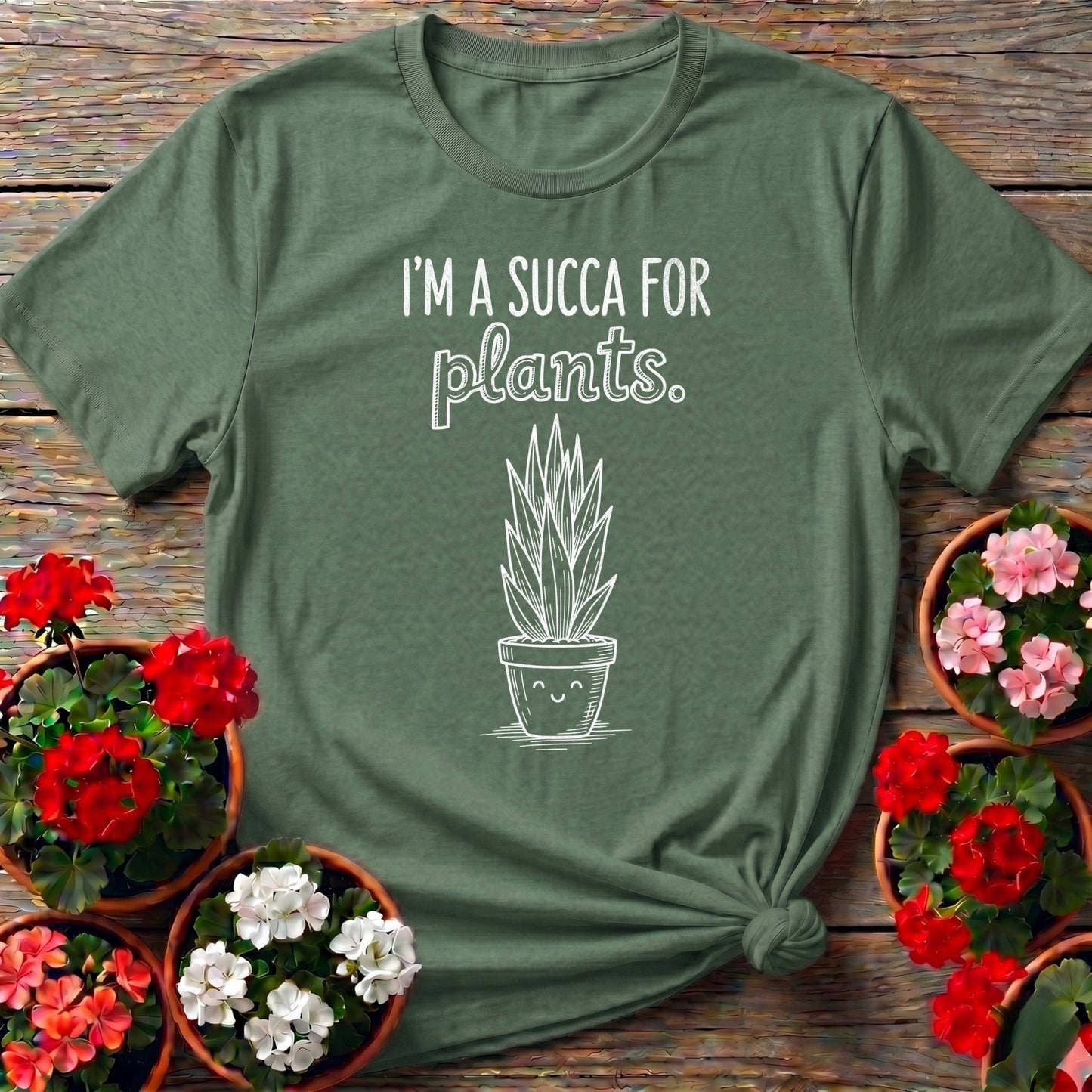 I'm A Succa For Plants Minimalist Succulent Tee - GardeningTshirts