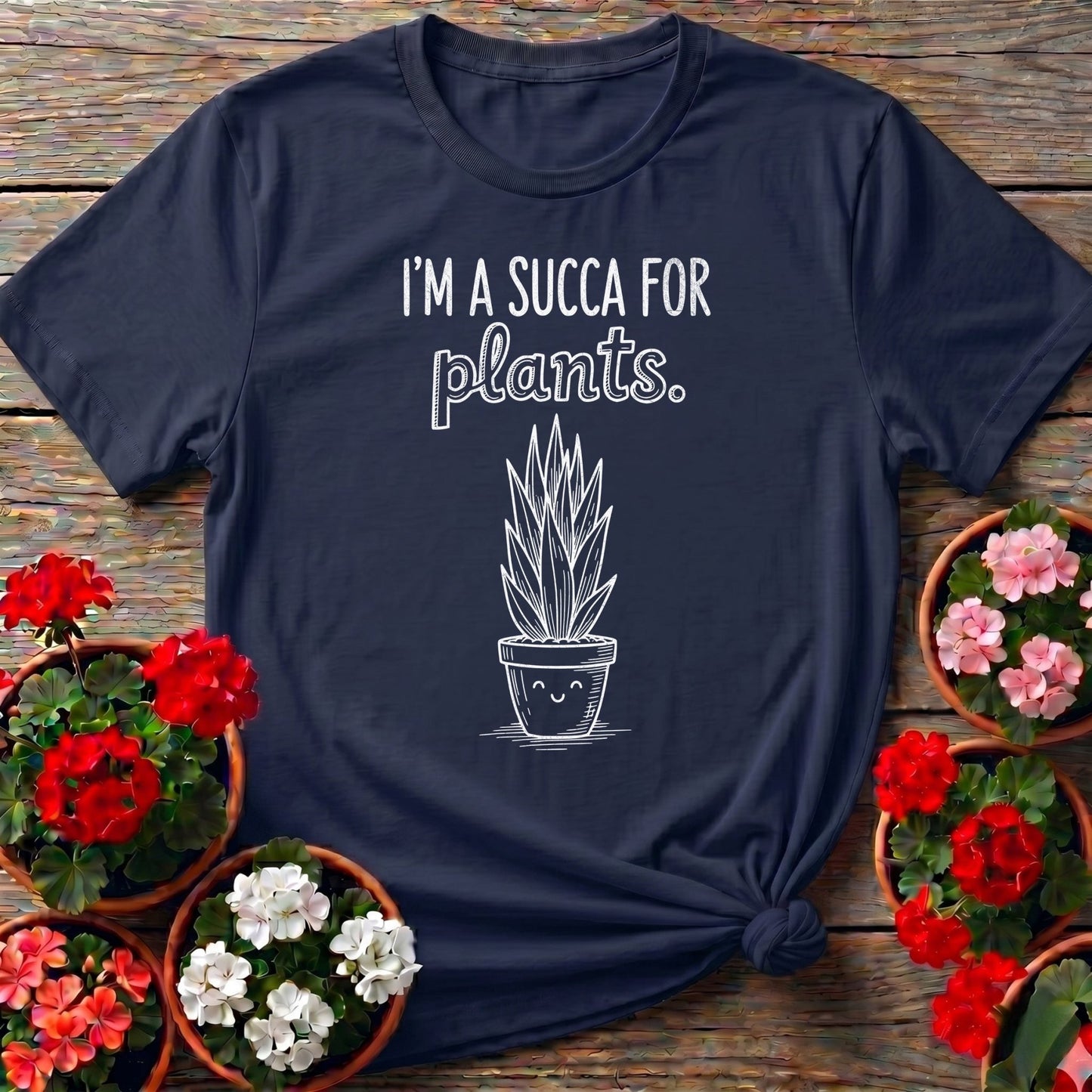 I'm A Succa For Plants Minimalist Succulent Tee - GardeningTshirts