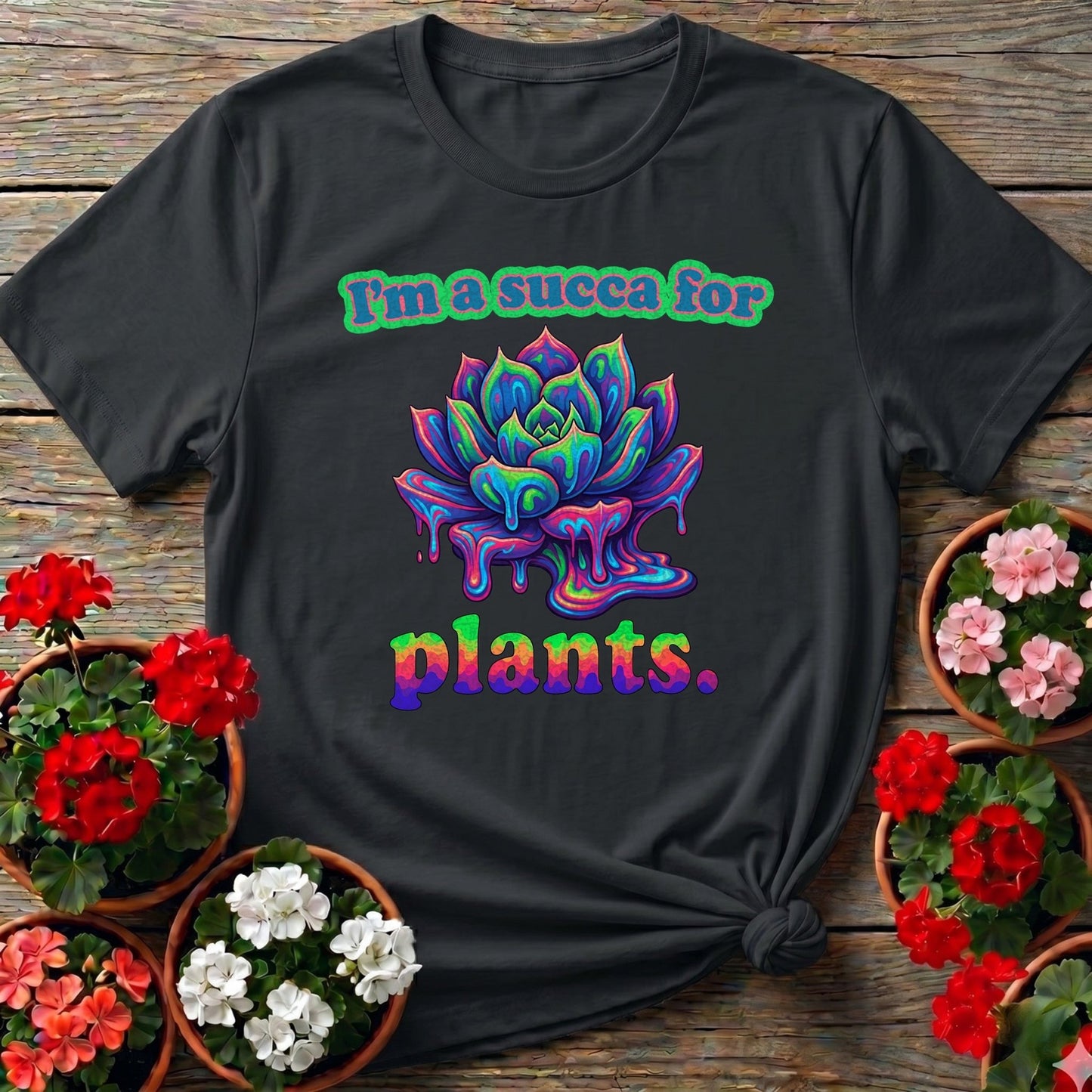 Im A Succa For Plants Psychedelic Tee - GardeningTshirts