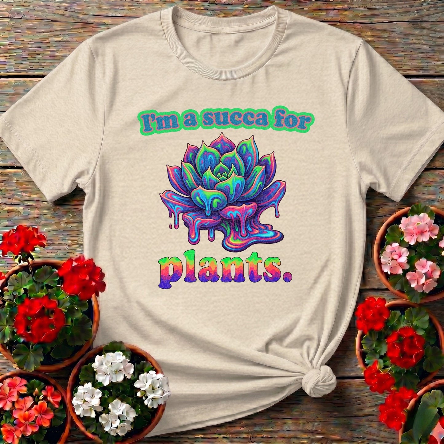 Im A Succa For Plants Psychedelic Tee - GardeningTshirts