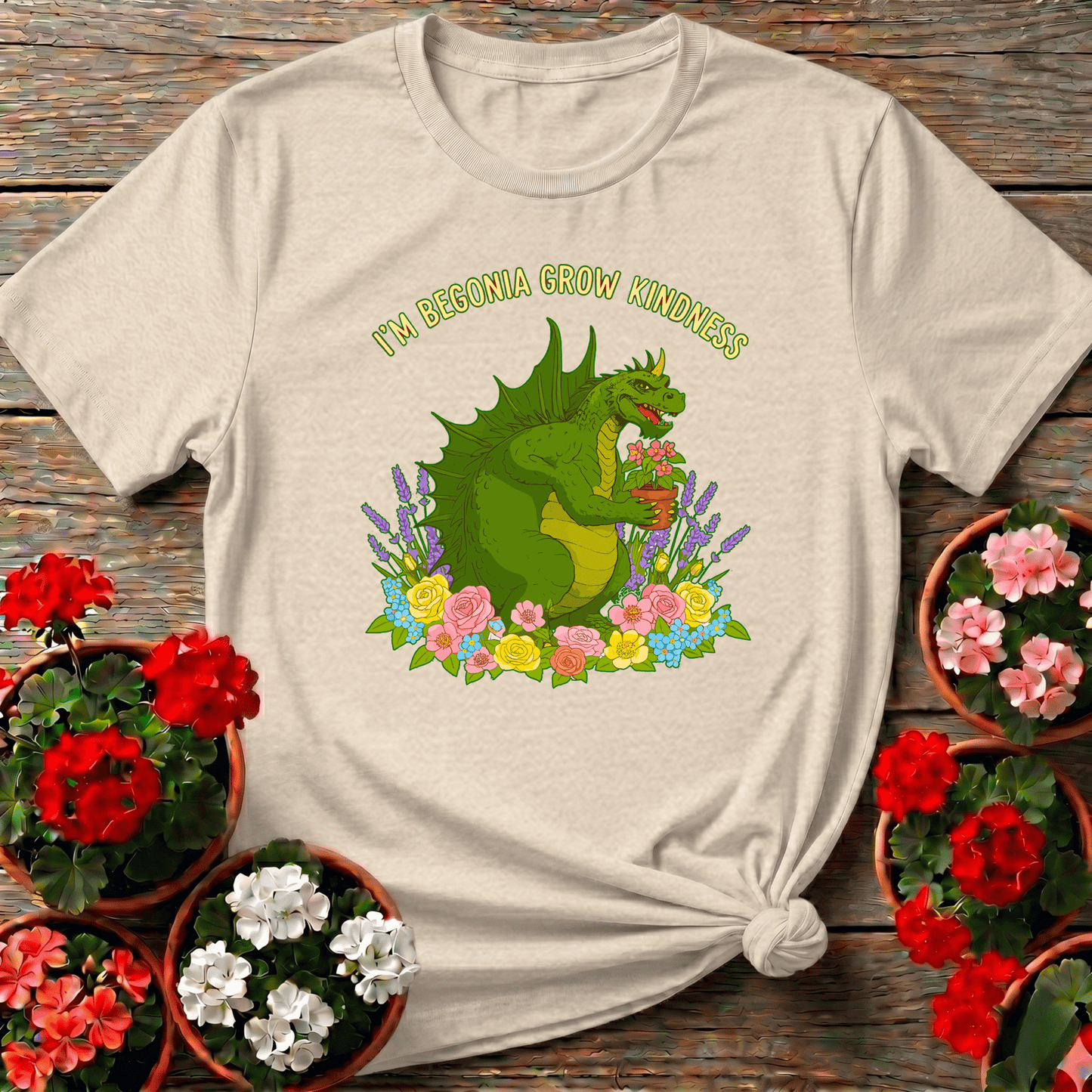 Im Begonia Grow Kindness Witty Flower Pun Tee - GardeningTshirts