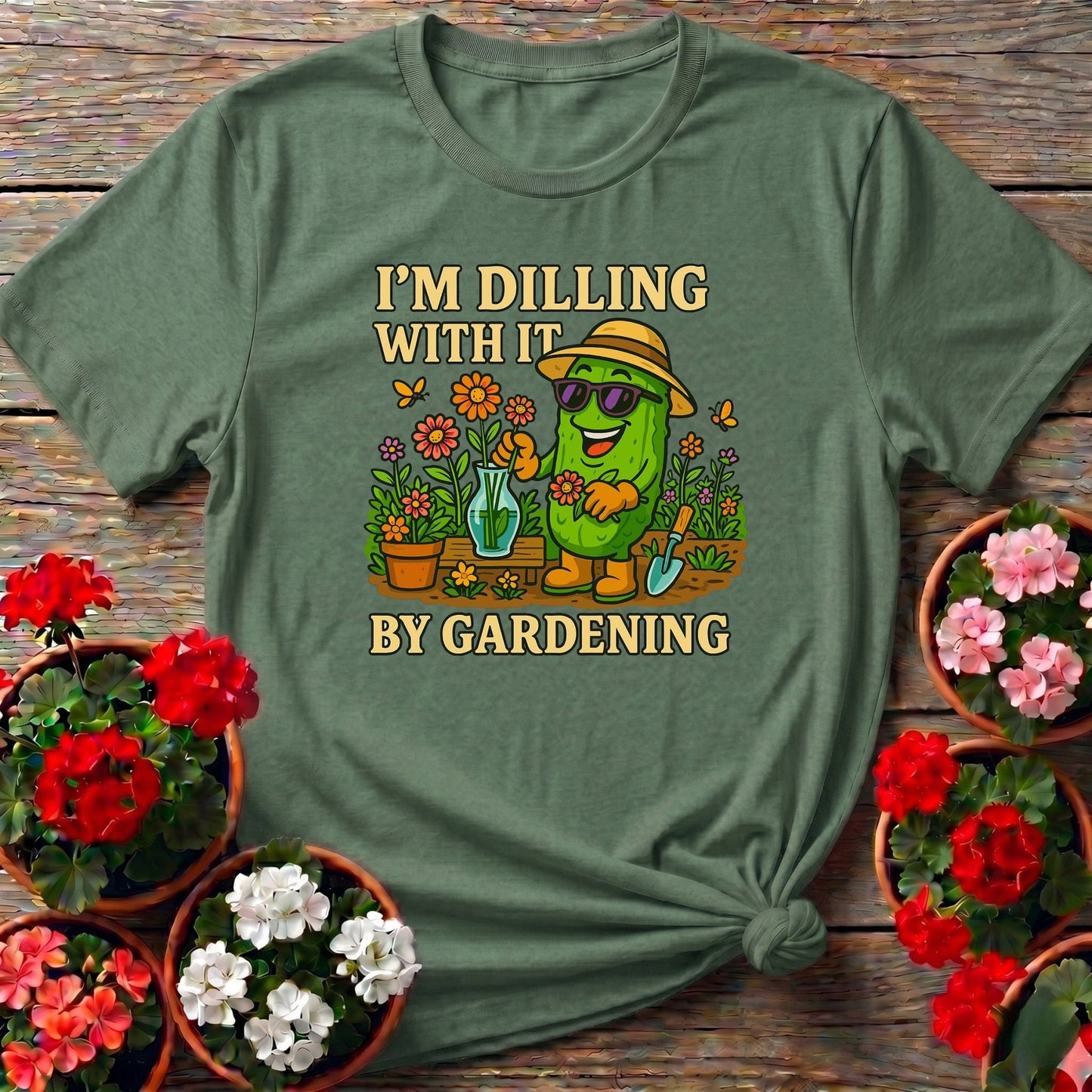 Im Dilling With It By Gardening Funny Pickle Tee - GardeningTshirts