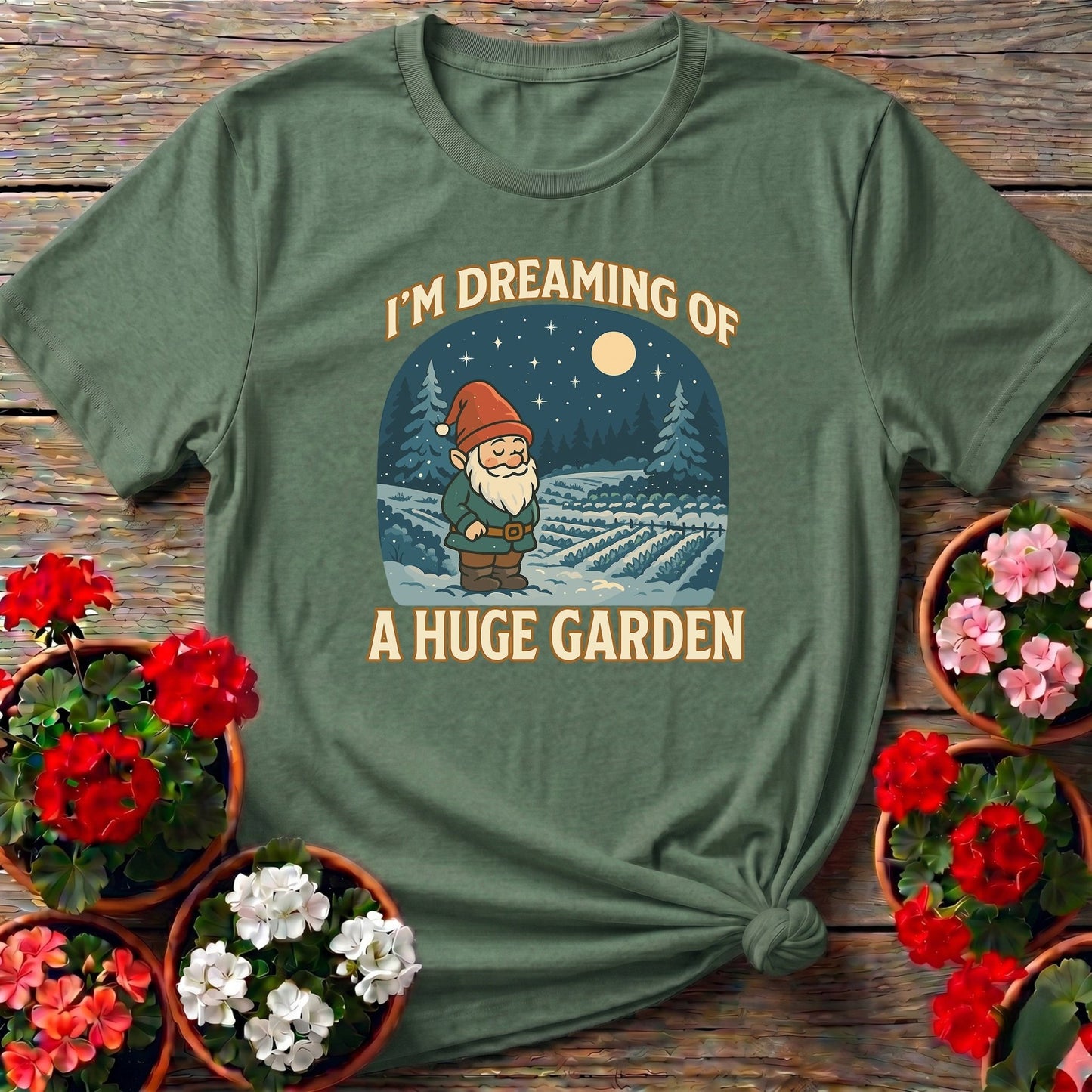 I'm Dreaming Of A Huge Garden Christmas Gnome Tee - GardeningTshirts