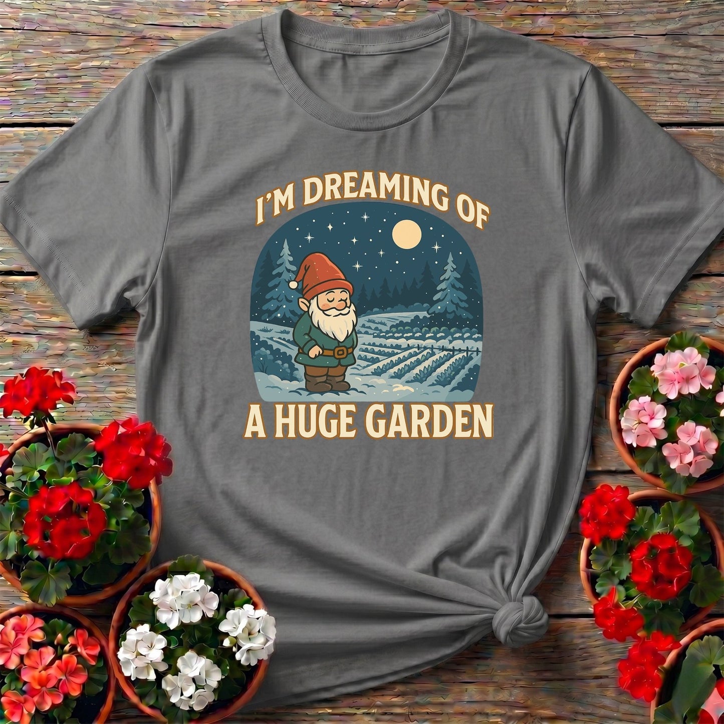 I'm Dreaming Of A Huge Garden Christmas Gnome Tee - GardeningTshirts