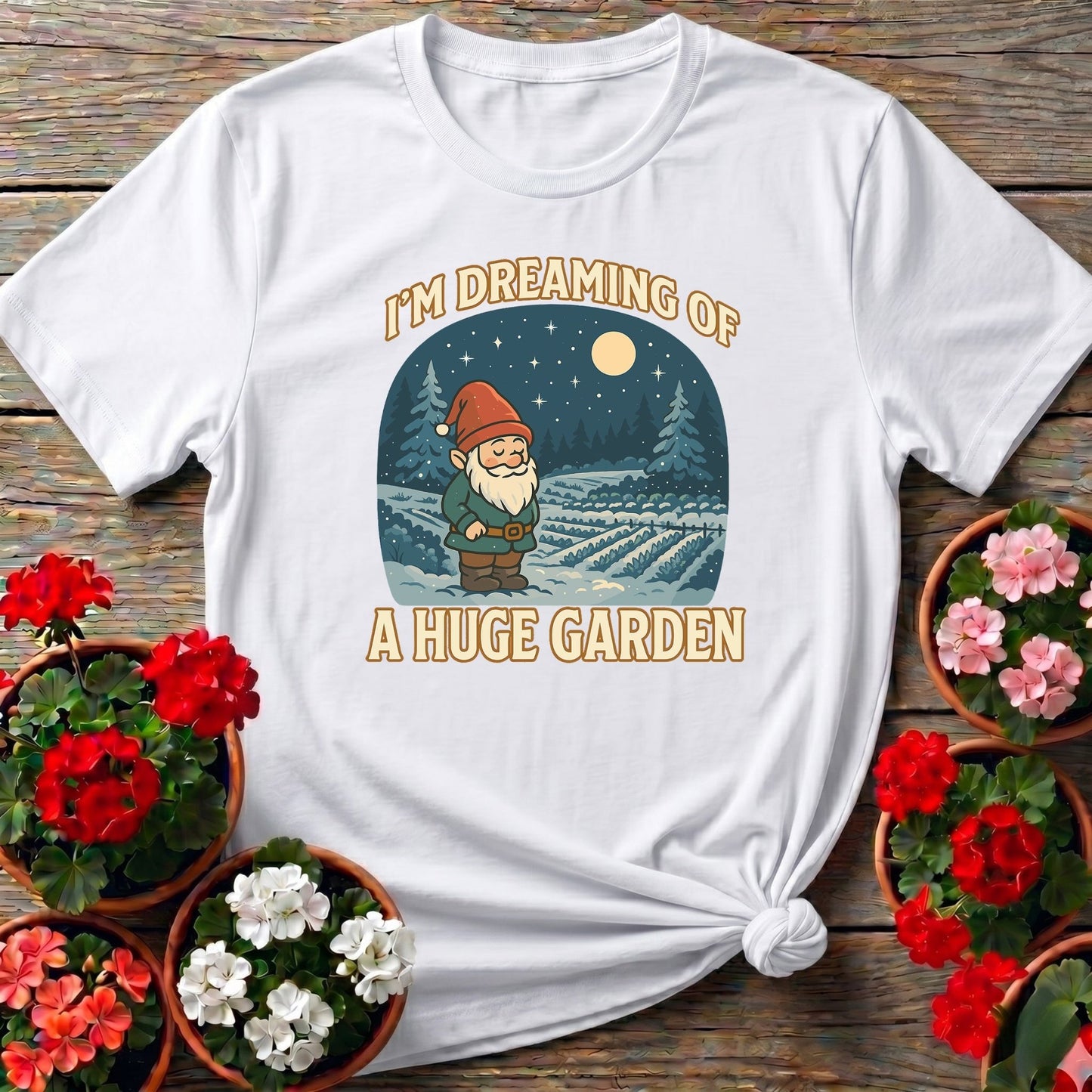 I'm Dreaming Of A Huge Garden Christmas Gnome Tee - GardeningTshirts