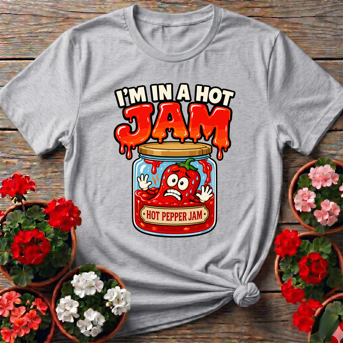 I'm in a Hot Jam Funny Hot Pepper Jam Gardening T-Shirt - GardeningTshirts