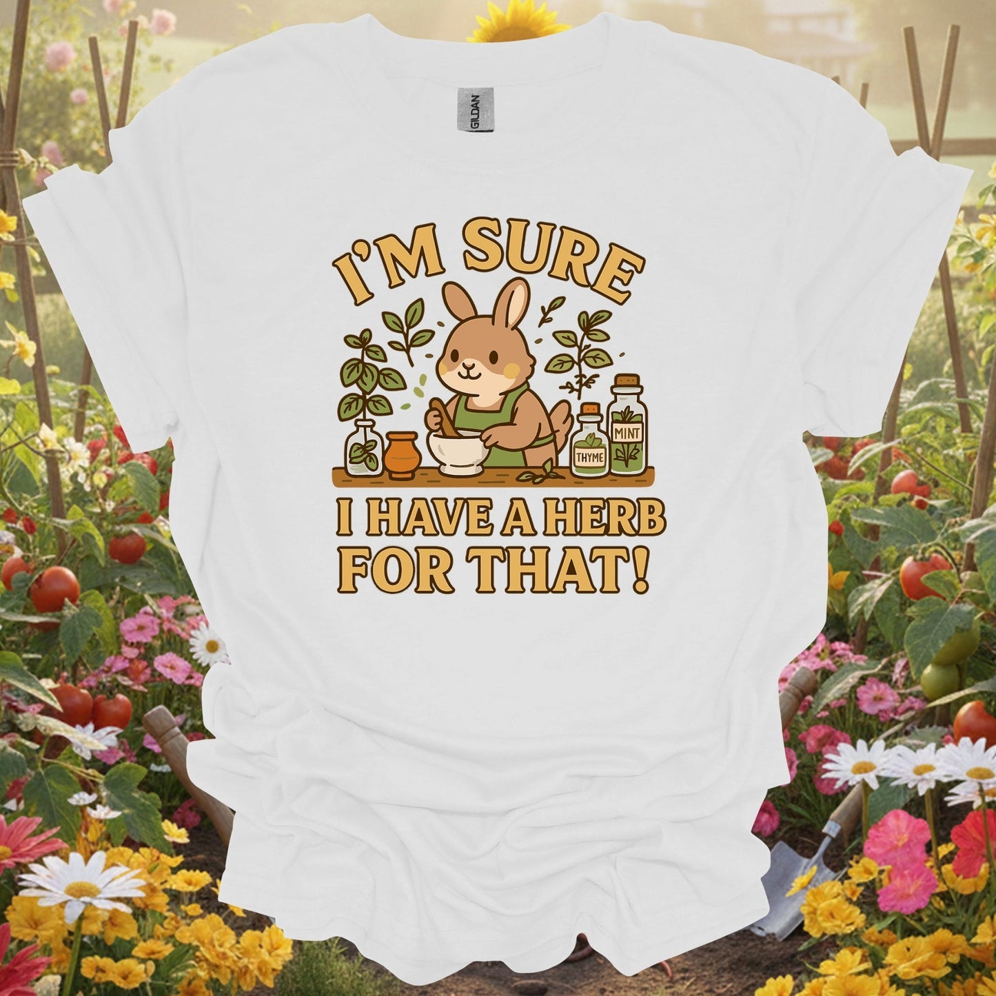 White shirt showing i have a herb for that funny bunny for outdoor enthusiasts