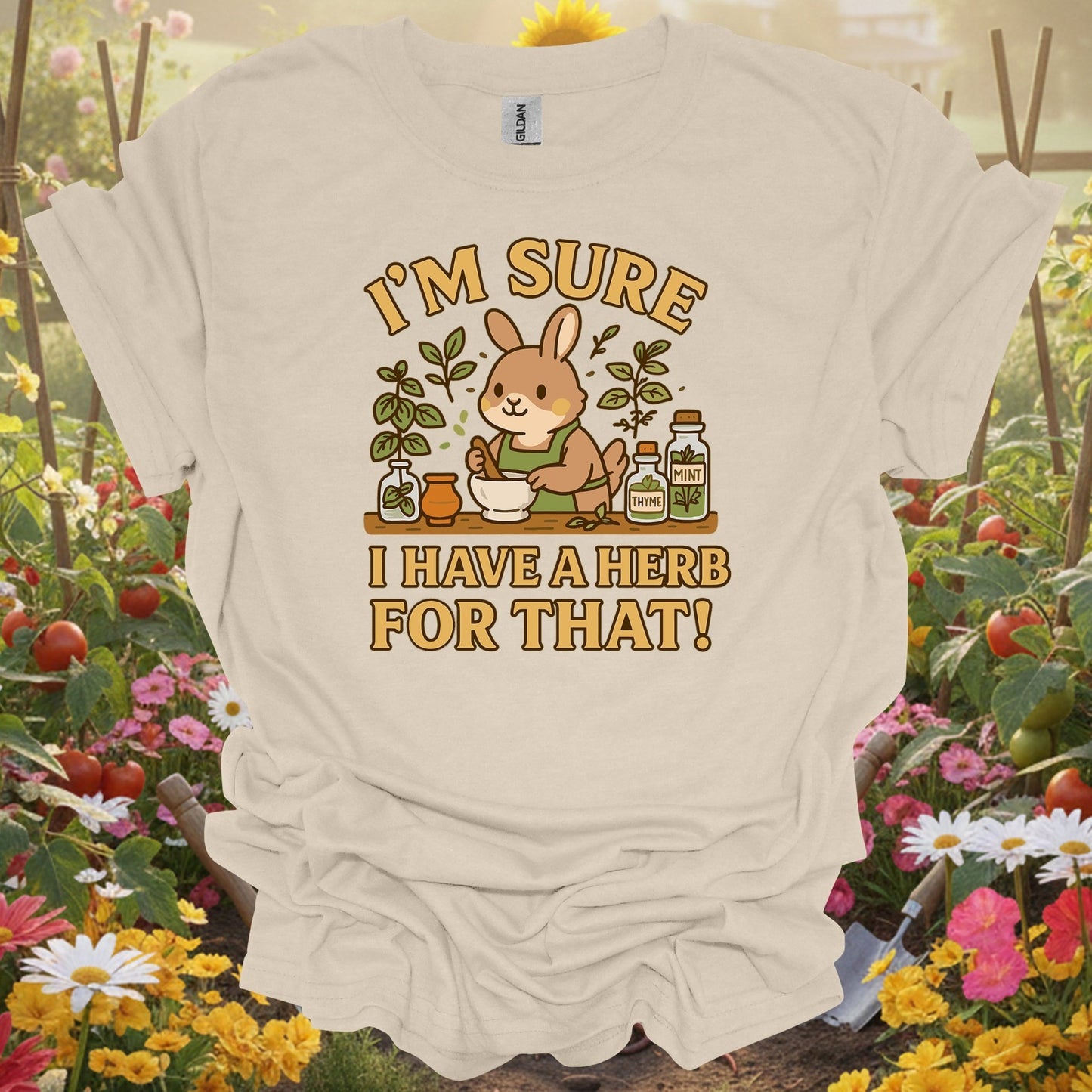 Natural tshirt showing i have a herb for that funny bunny for gardening enthusiasts