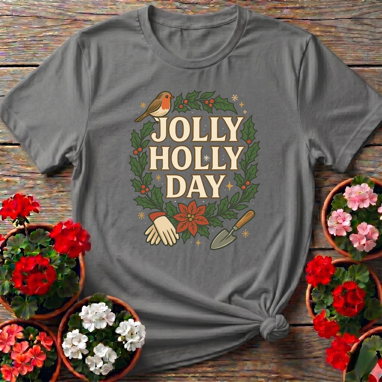 Jolly Holly Day Funny Christmas T-shirt - GardeningTshirts