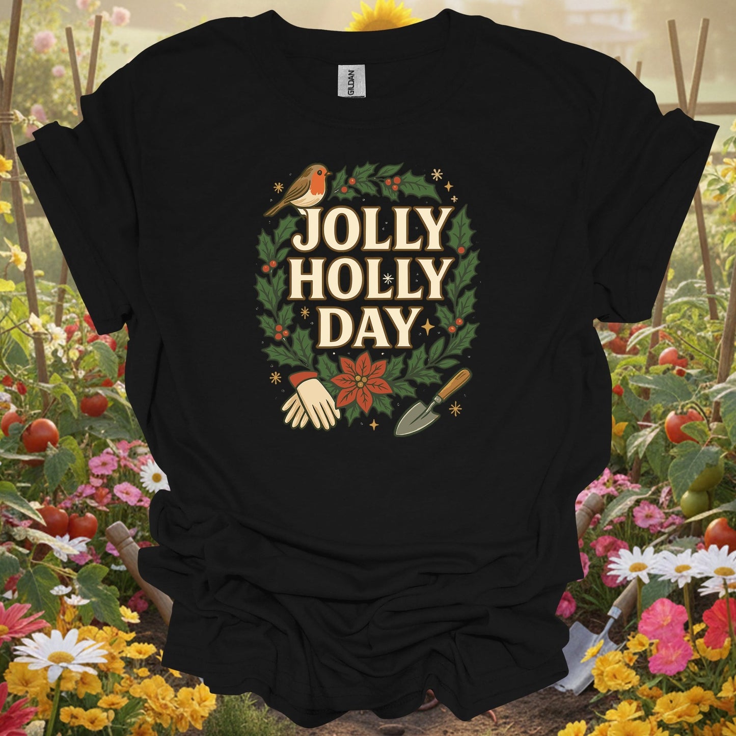 "Jolly Holly Day" Funny Christmas T-Shirt - GardeningTshirts