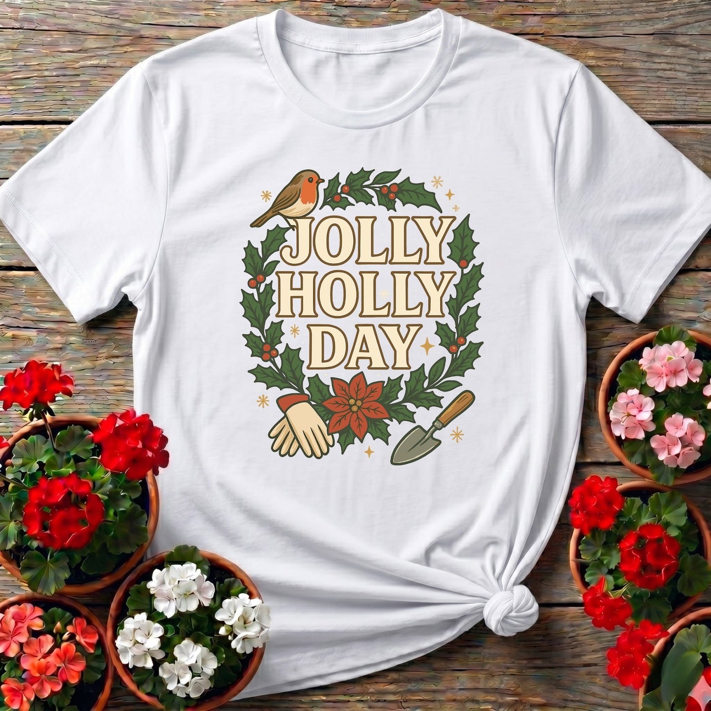 Jolly Holly Day Funny Christmas T-shirt - GardeningTshirts