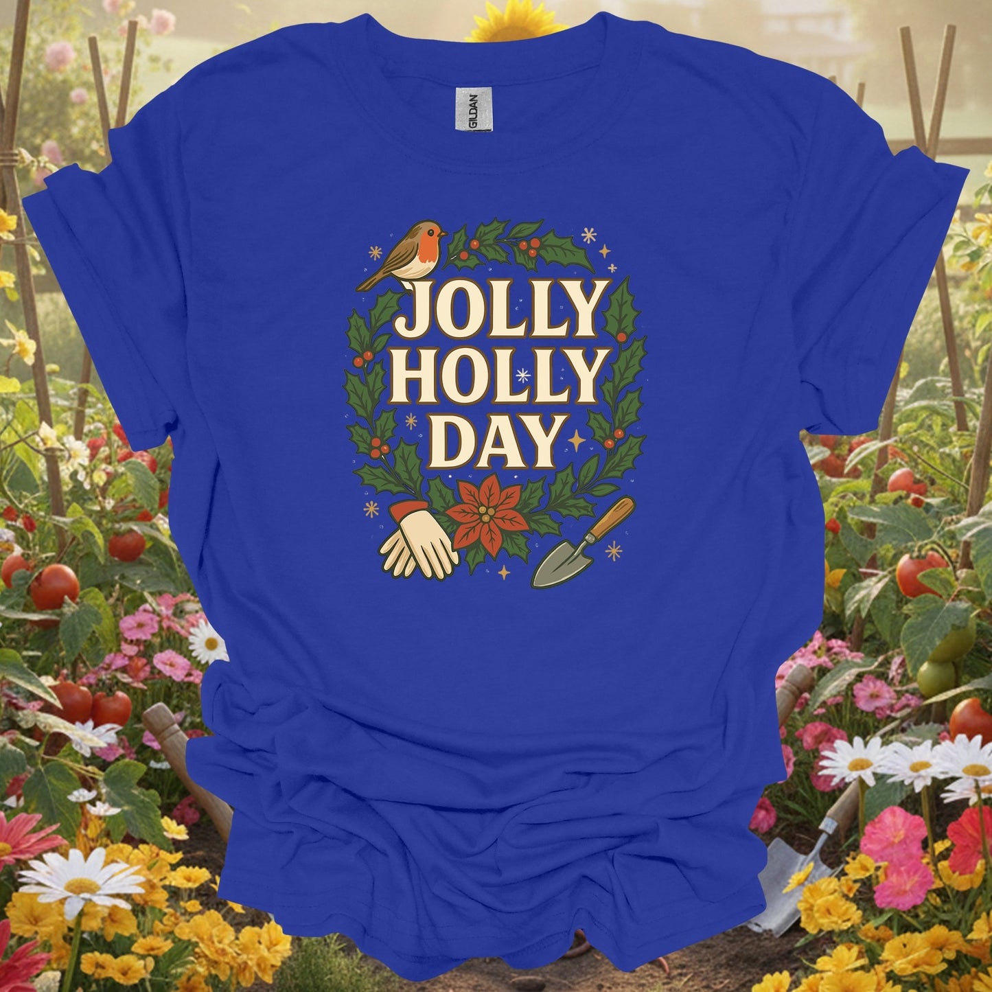 "Jolly Holly Day" Funny Christmas T-Shirt - GardeningTshirts