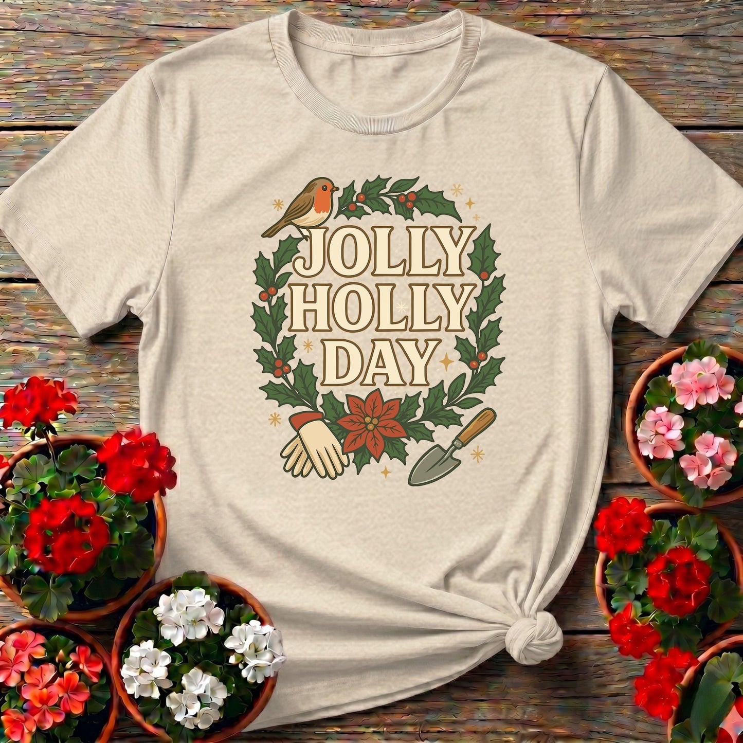 Jolly Holly Day Funny Christmas T-shirt - GardeningTshirts
