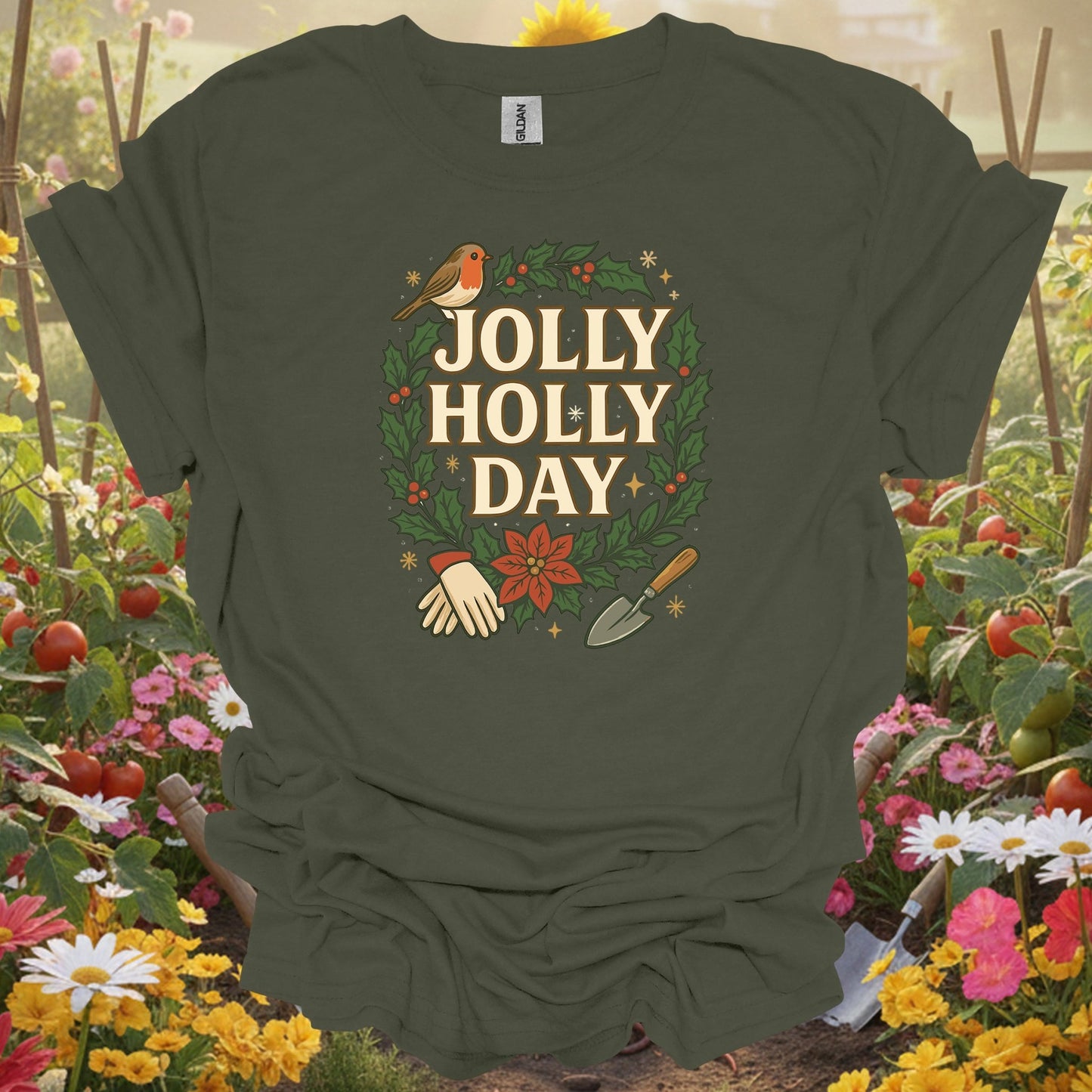 "Jolly Holly Day" Funny Christmas T-Shirt - GardeningTshirts