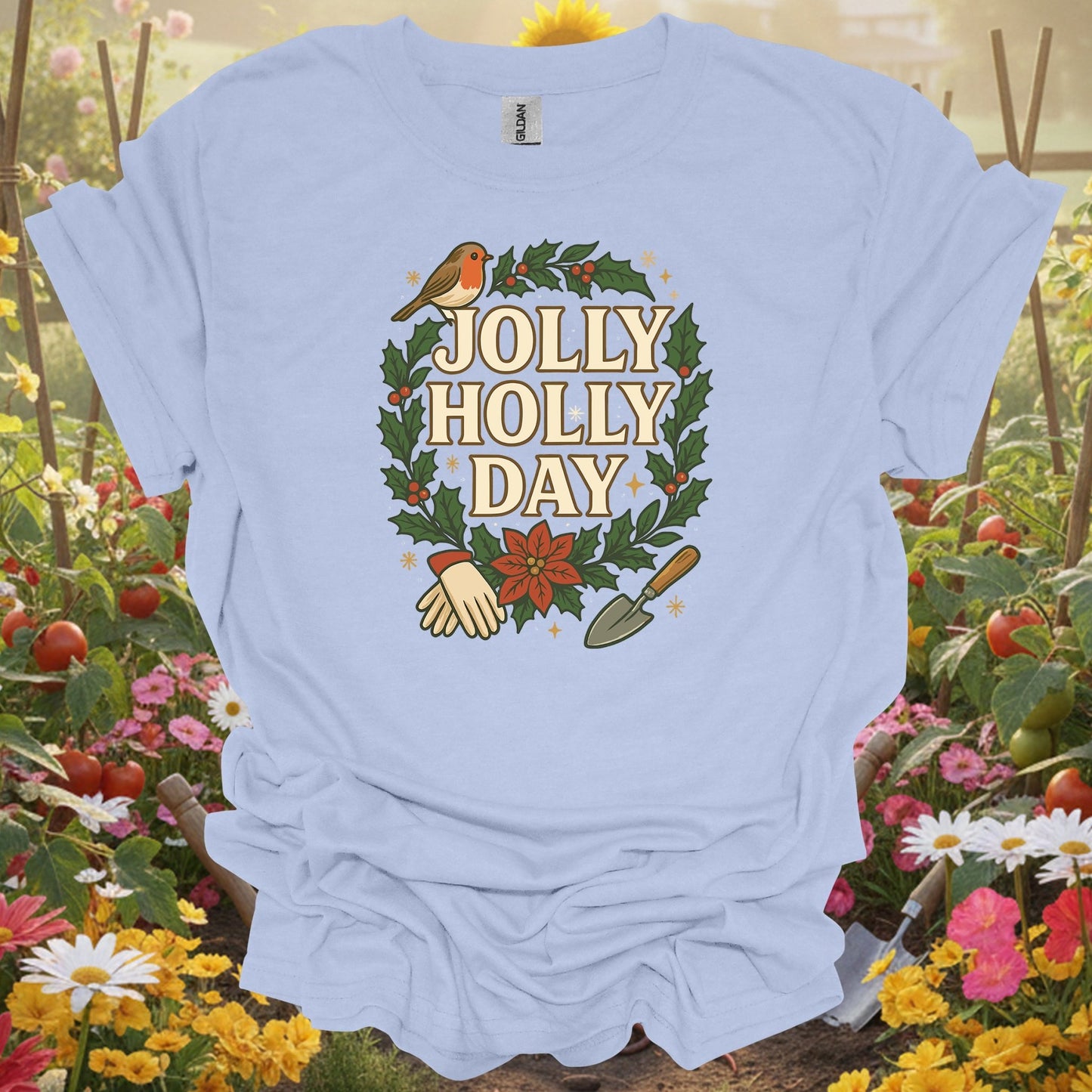 "Jolly Holly Day" Funny Christmas T-Shirt - GardeningTshirts