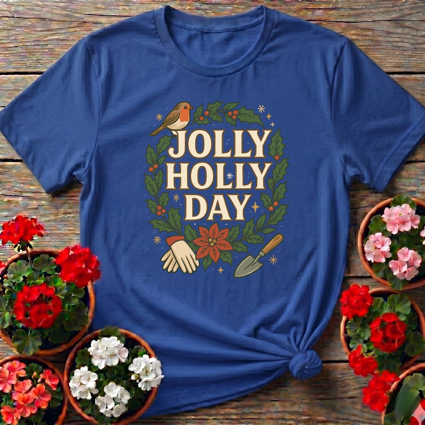 Jolly Holly Day Funny Christmas T-shirt - GardeningTshirts