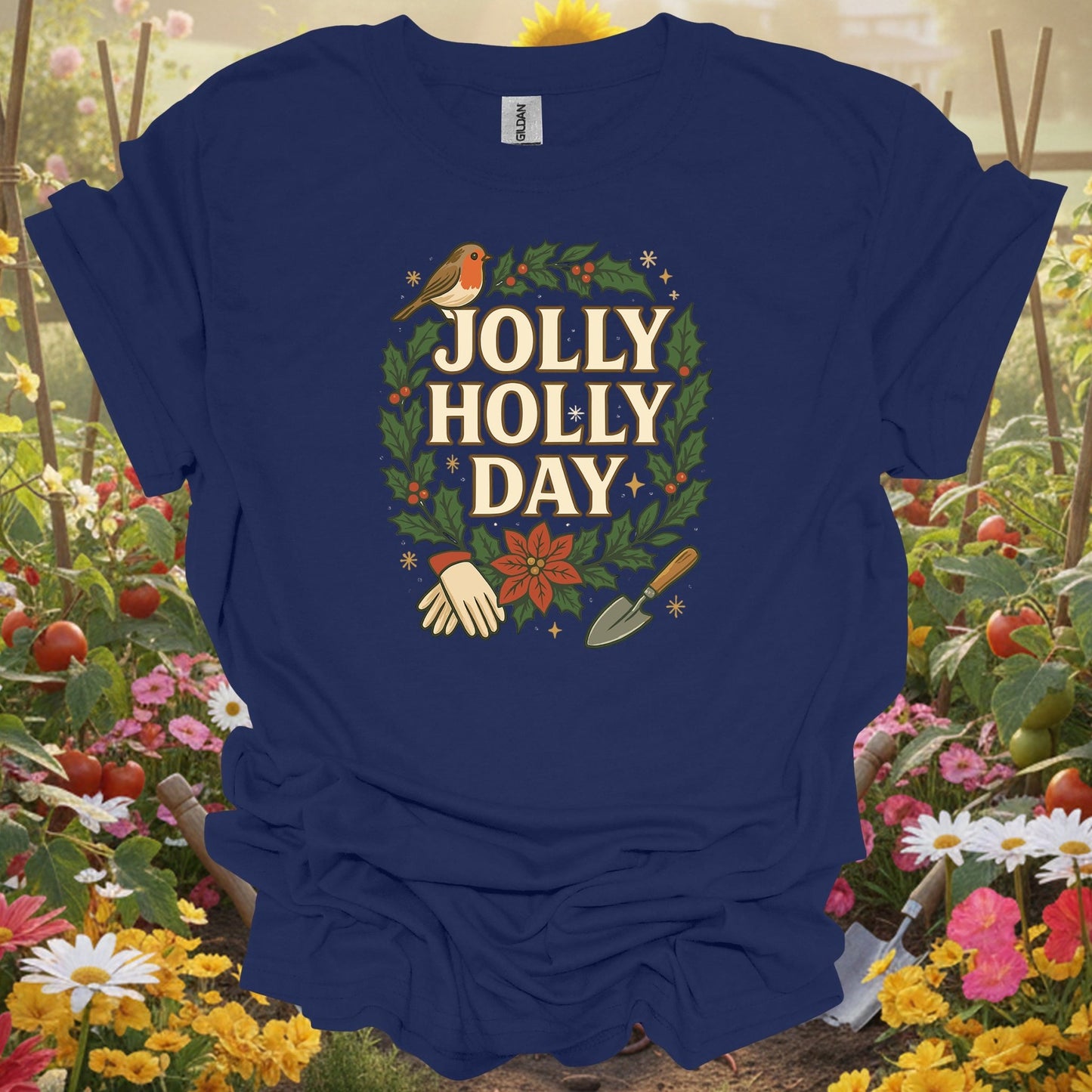 "Jolly Holly Day" Funny Christmas T-Shirt - GardeningTshirts