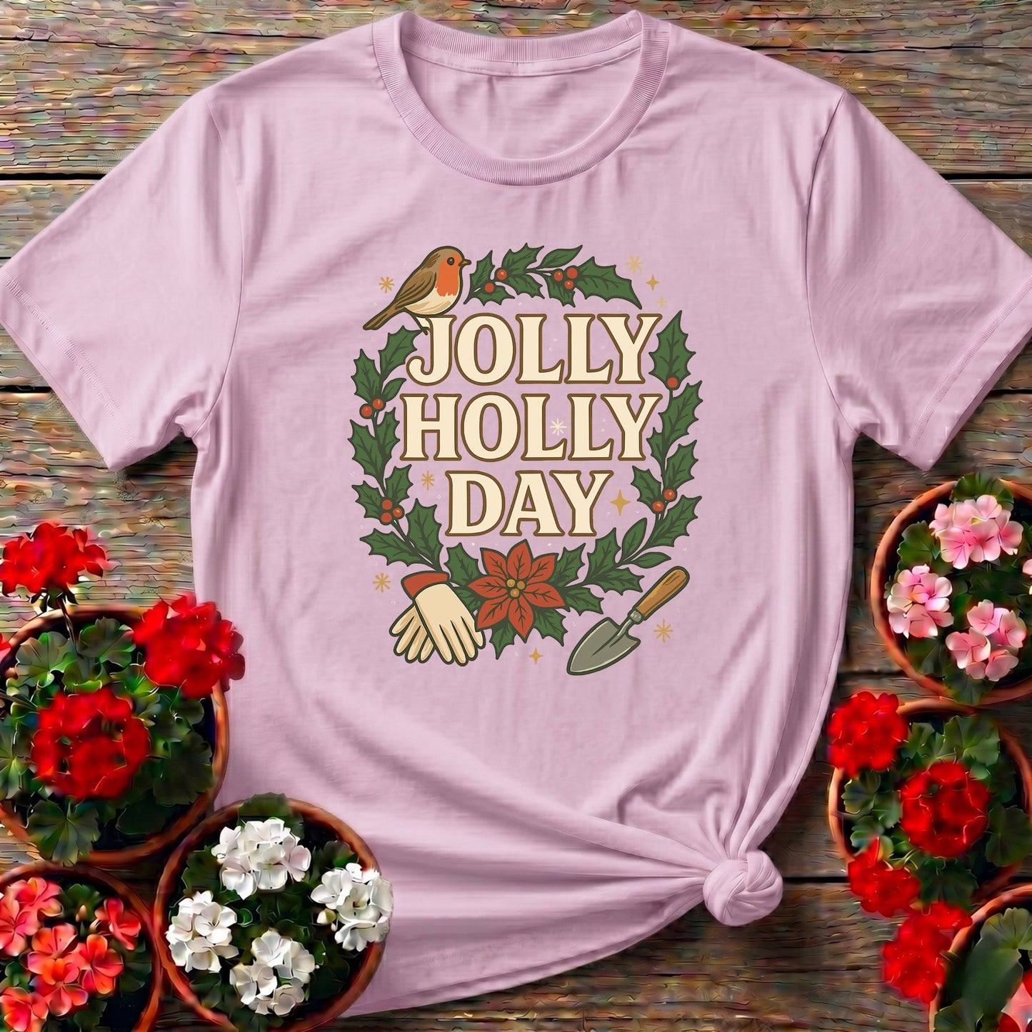 Jolly Holly Day Funny Christmas T-shirt - GardeningTshirts